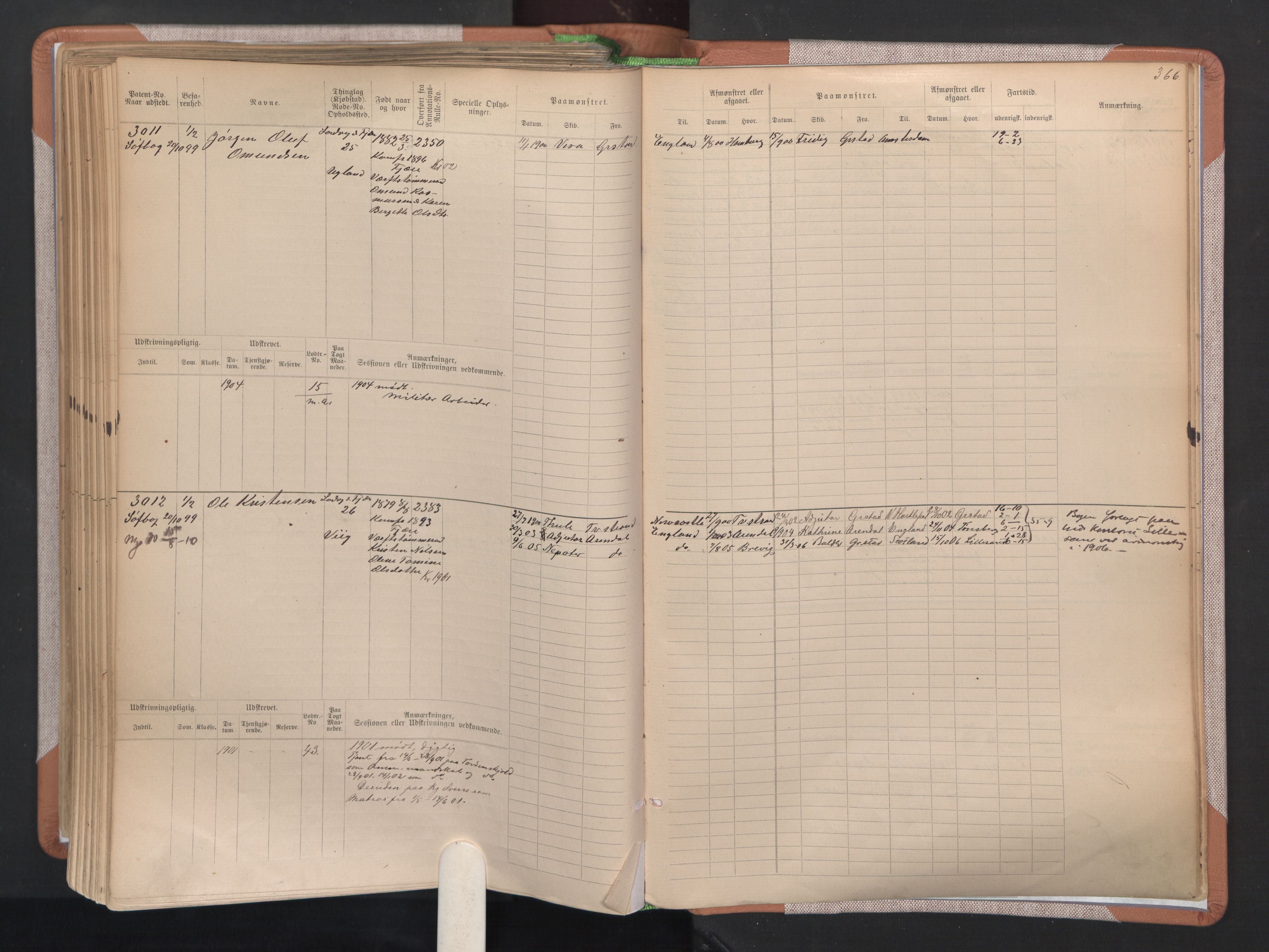 Grimstad mønstringskrets, AV/SAK-2031-0013/F/Fb/L0004: Hovedrulle A nr 2277-3042, F-7, 1889-1940, p. 374