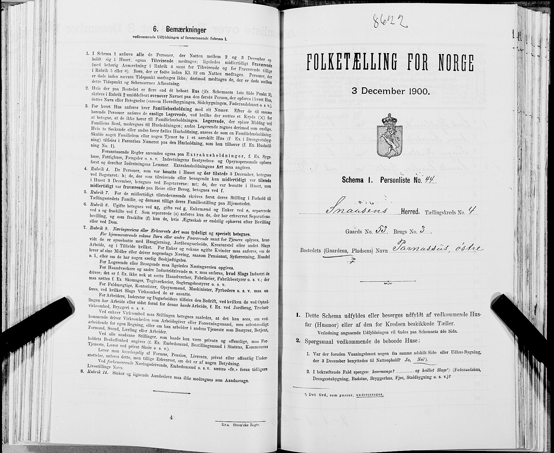 SAT, 1900 census for Snåsa, 1900, p. 969