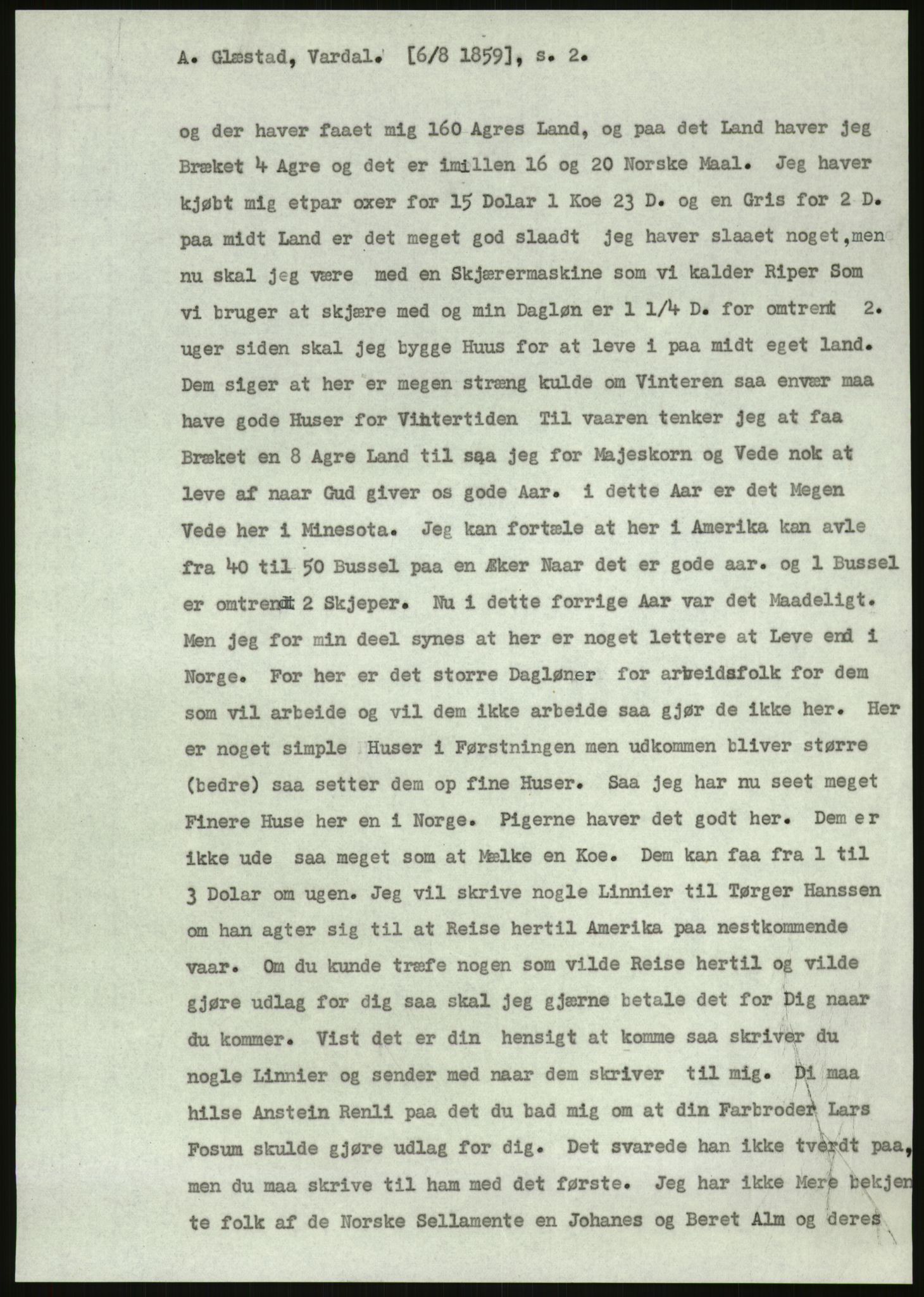 Samlinger til kildeutgivelse, Amerikabrevene, AV/RA-EA-4057/F/L0011: Innlån fra Oppland: Bræin - Knudsen, 1838-1914, p. 449