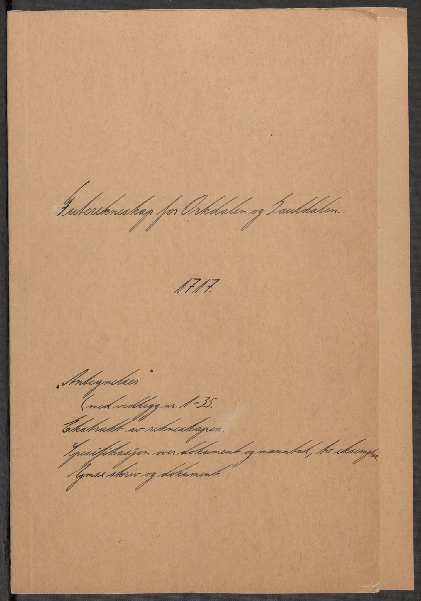 Rentekammeret inntil 1814, Reviderte regnskaper, Fogderegnskap, RA/EA-4092/R60/L3970: Fogderegnskap Orkdal og Gauldal, 1717, p. 2