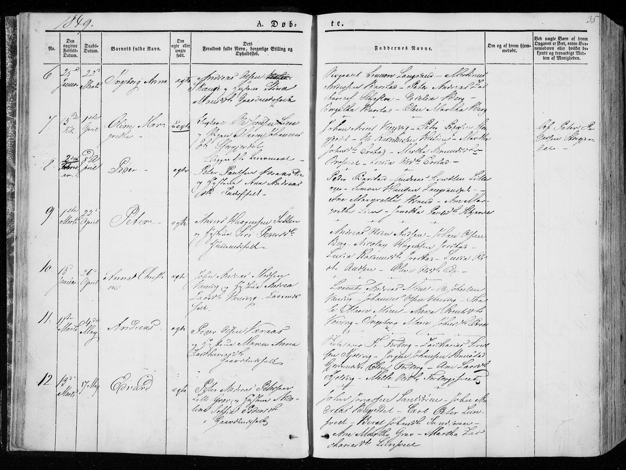 Ministerialprotokoller, klokkerbøker og fødselsregistre - Nord-Trøndelag, AV/SAT-A-1458/722/L0218: Parish register (official) no. 722A05, 1843-1868, p. 35