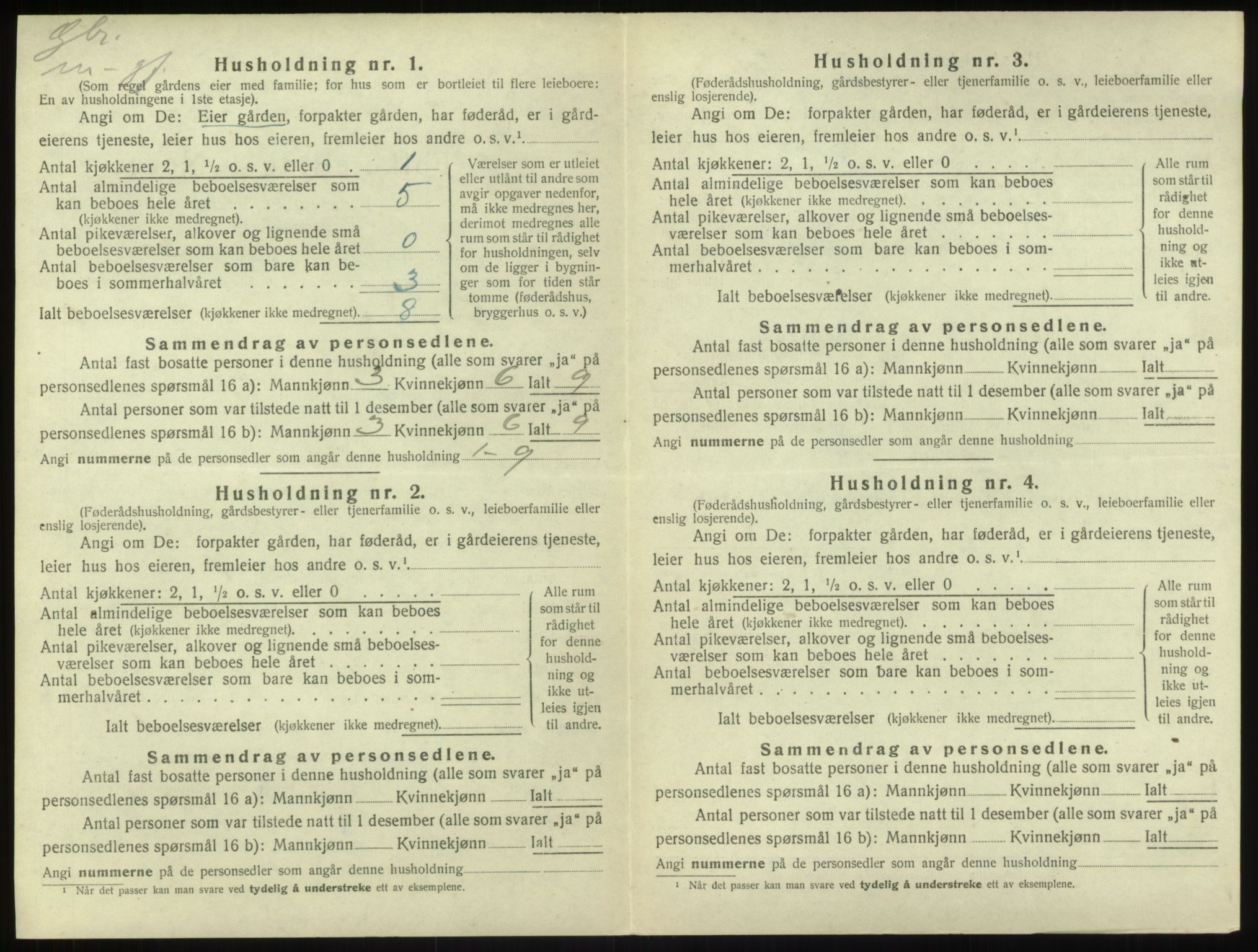 SAB, 1920 census for Sogndal, 1920, p. 195