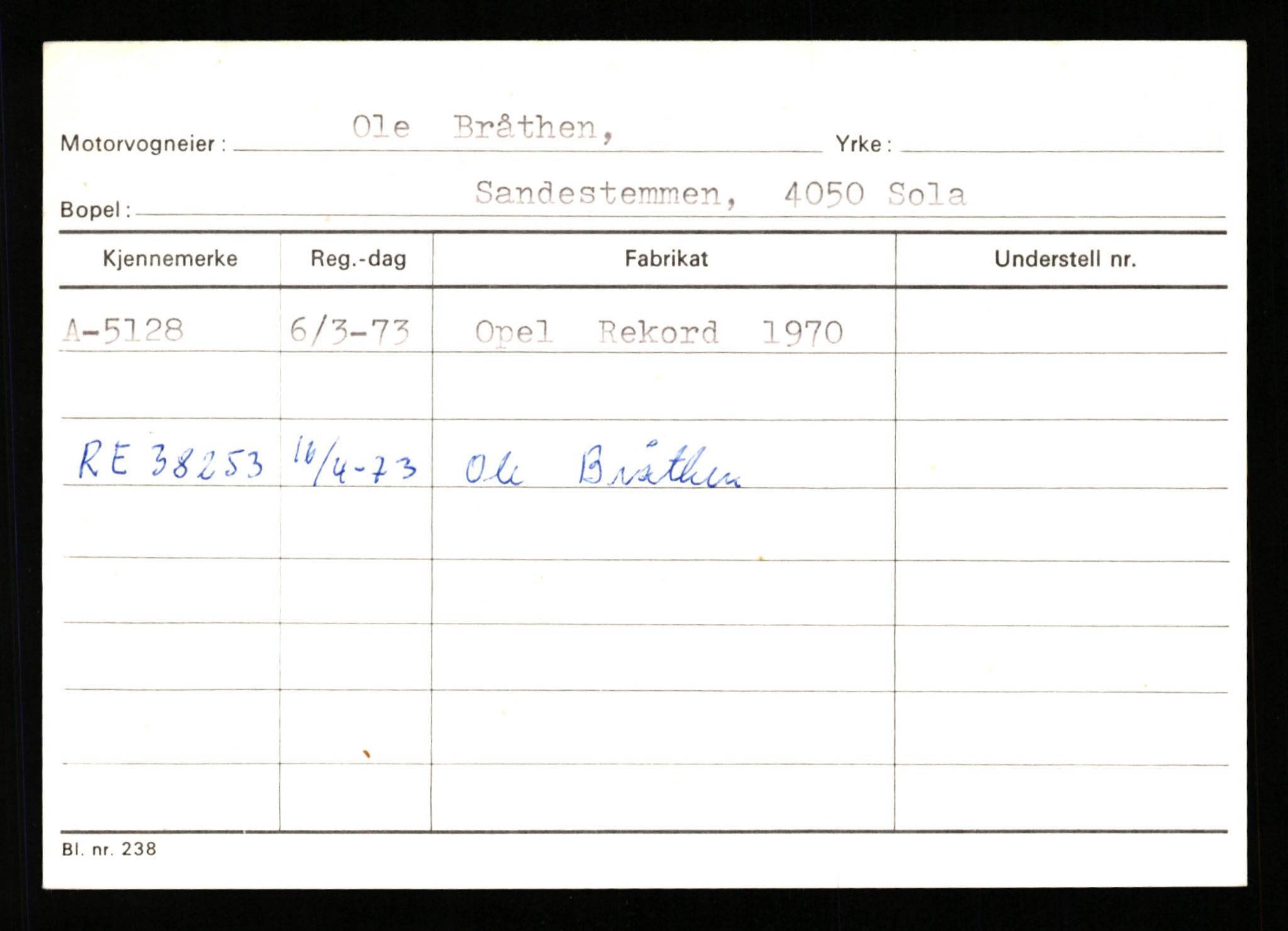 Stavanger trafikkstasjon, AV/SAST-A-101942/0/G/L0001: Registreringsnummer: 0 - 5782, 1930-1971, p. 3025