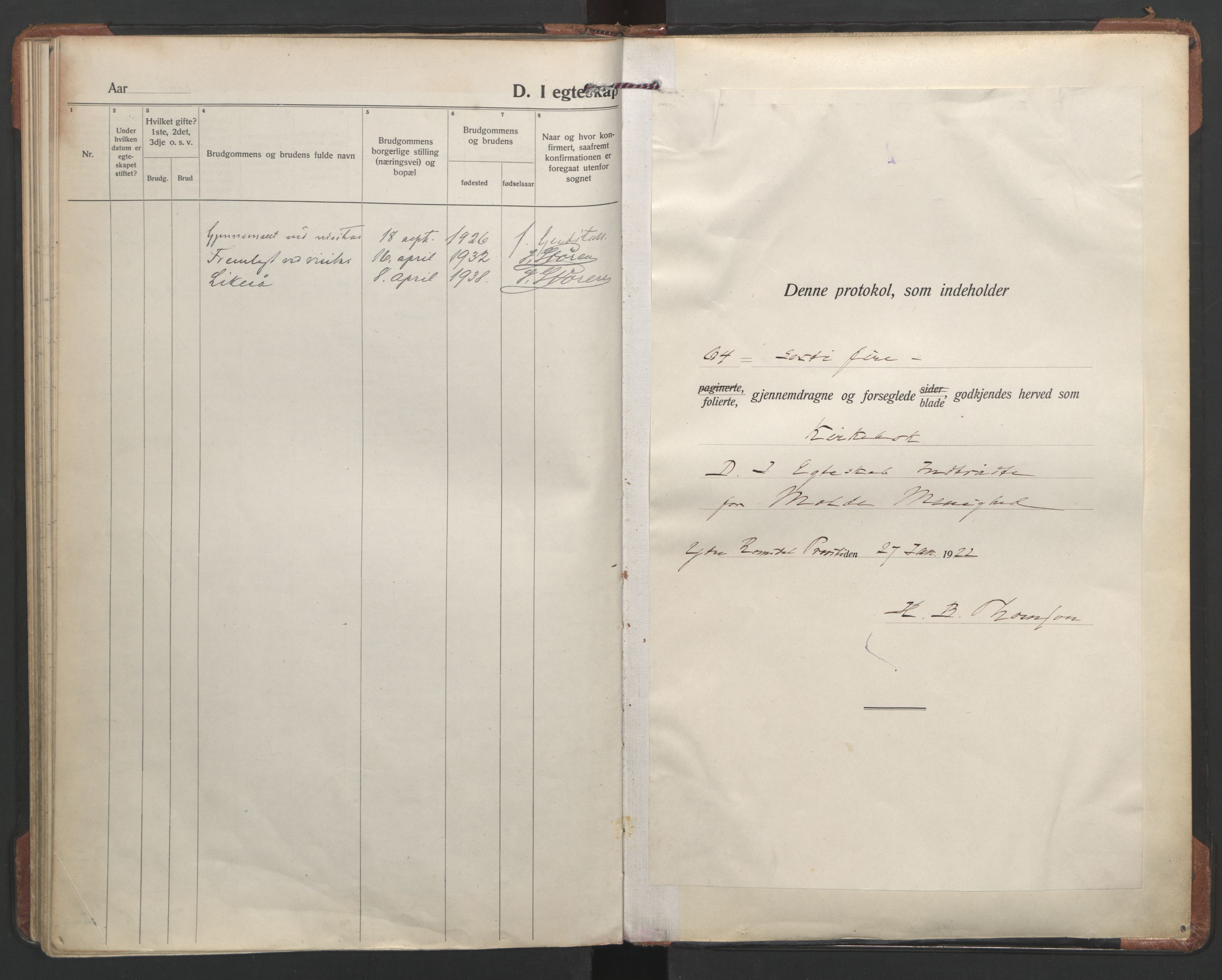 Ministerialprotokoller, klokkerbøker og fødselsregistre - Møre og Romsdal, SAT/A-1454/558/L0698: Parish register (official) no. 558A12, 1922-1937