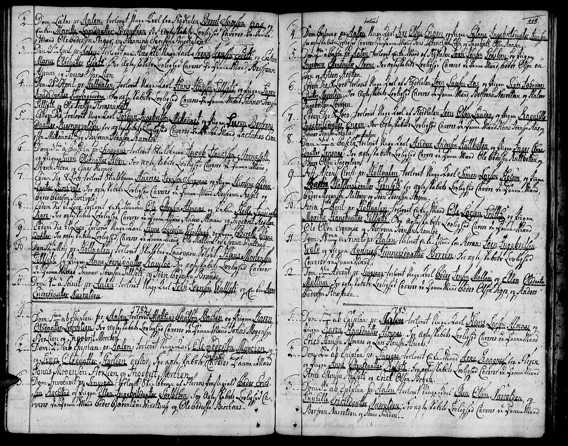 Ministerialprotokoller, klokkerbøker og fødselsregistre - Sør-Trøndelag, SAT/A-1456/685/L0952: Parish register (official) no. 685A01, 1745-1804, p. 115
