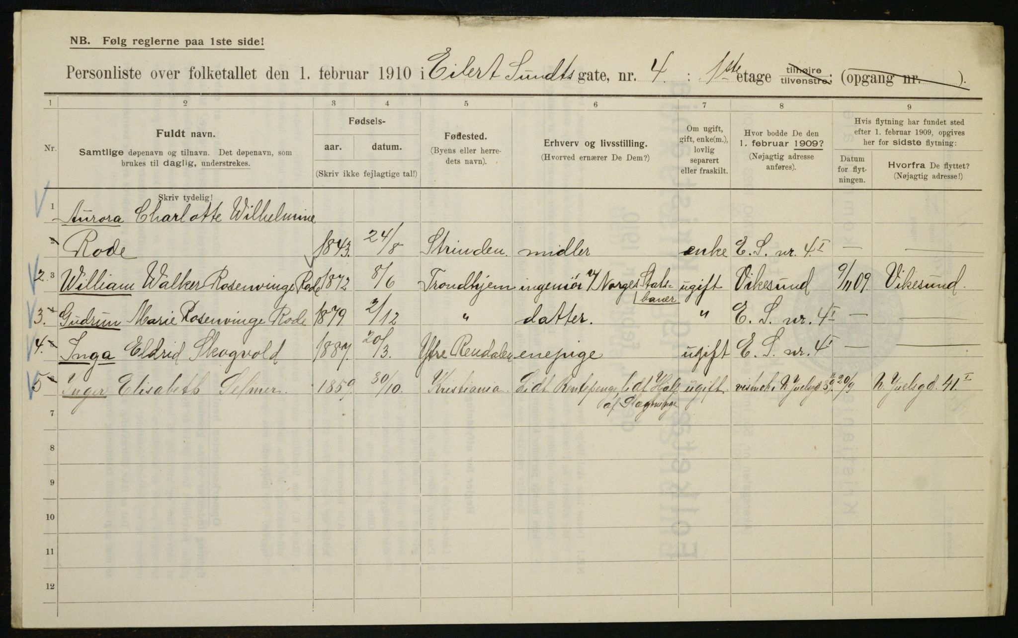 OBA, Municipal Census 1910 for Kristiania, 1910, p. 17817