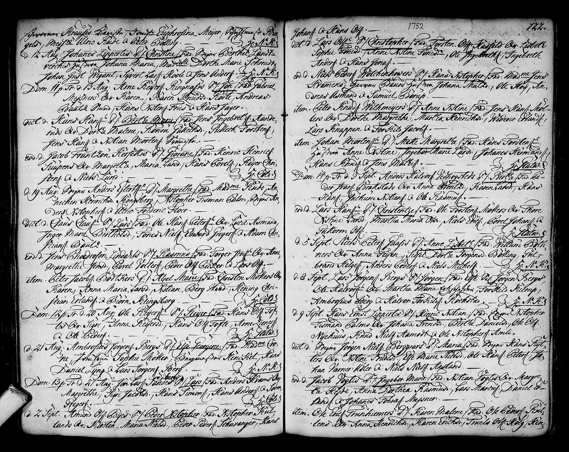 Kongsberg kirkebøker, SAKO/A-22/F/Fa/L0003: Parish register (official) no. I 3, 1744-1755, p. 122