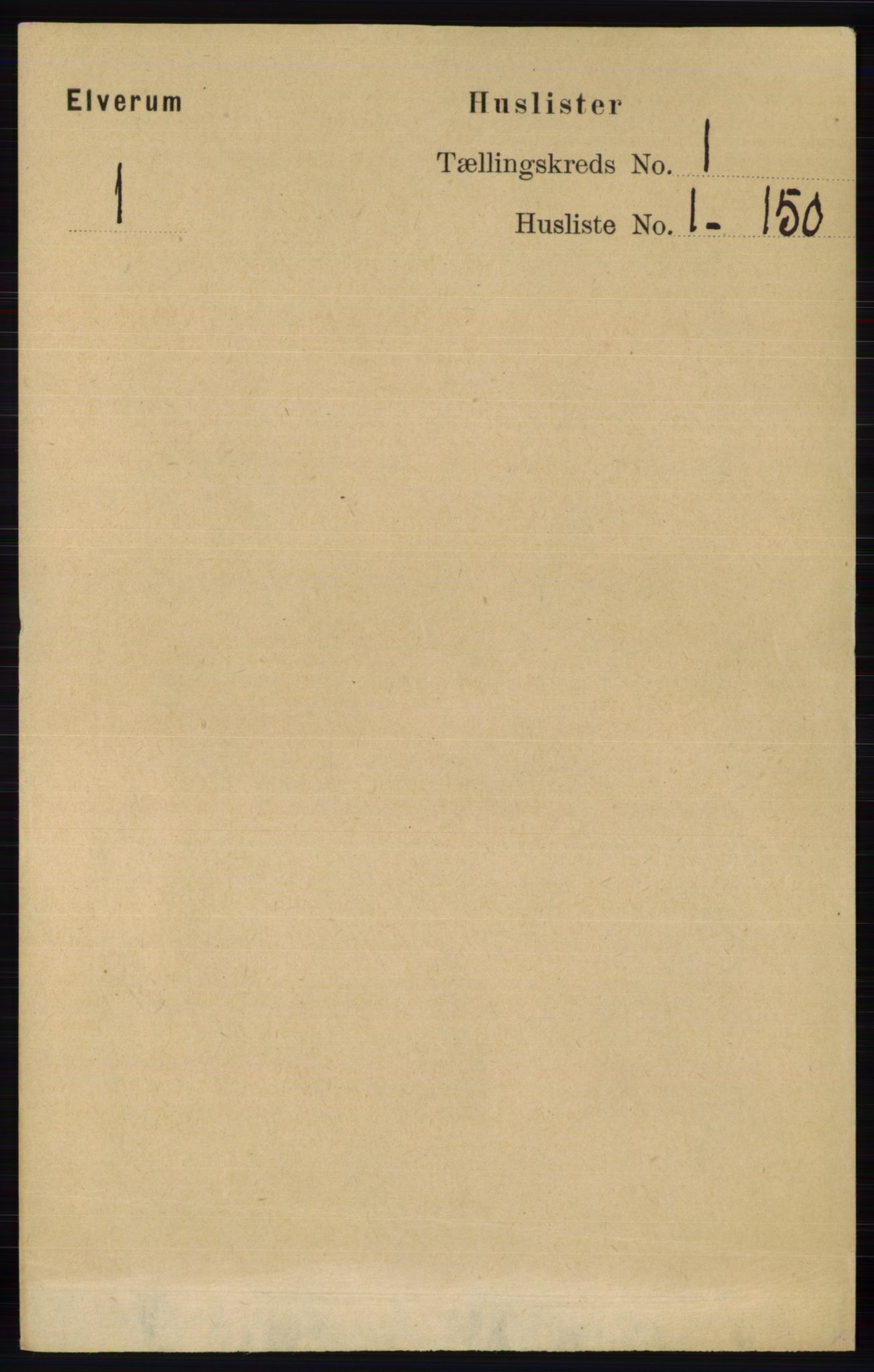RA, 1891 census for 0427 Elverum, 1891, p. 43