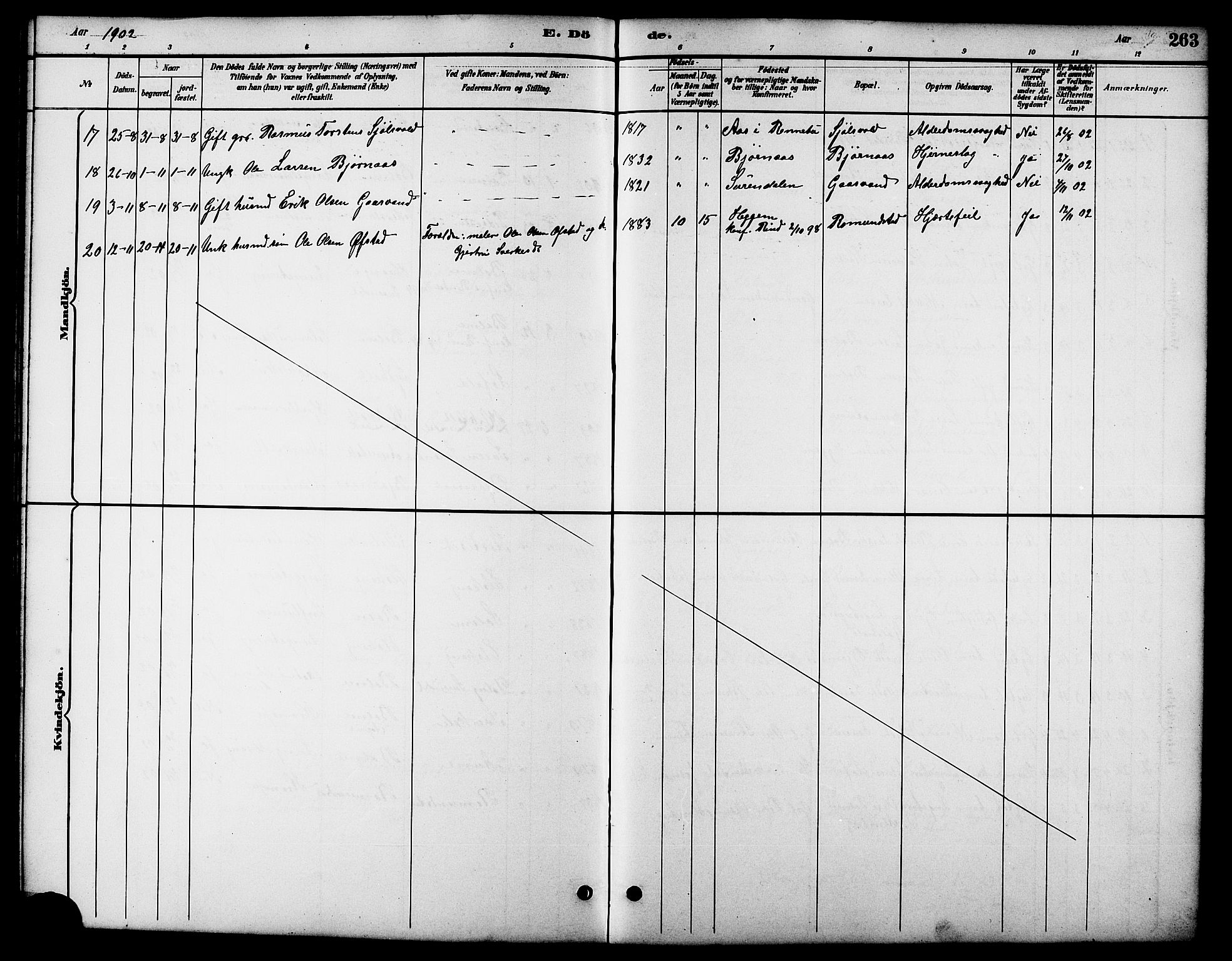 Ministerialprotokoller, klokkerbøker og fødselsregistre - Møre og Romsdal, AV/SAT-A-1454/598/L1078: Parish register (copy) no. 598C03, 1892-1909, p. 263