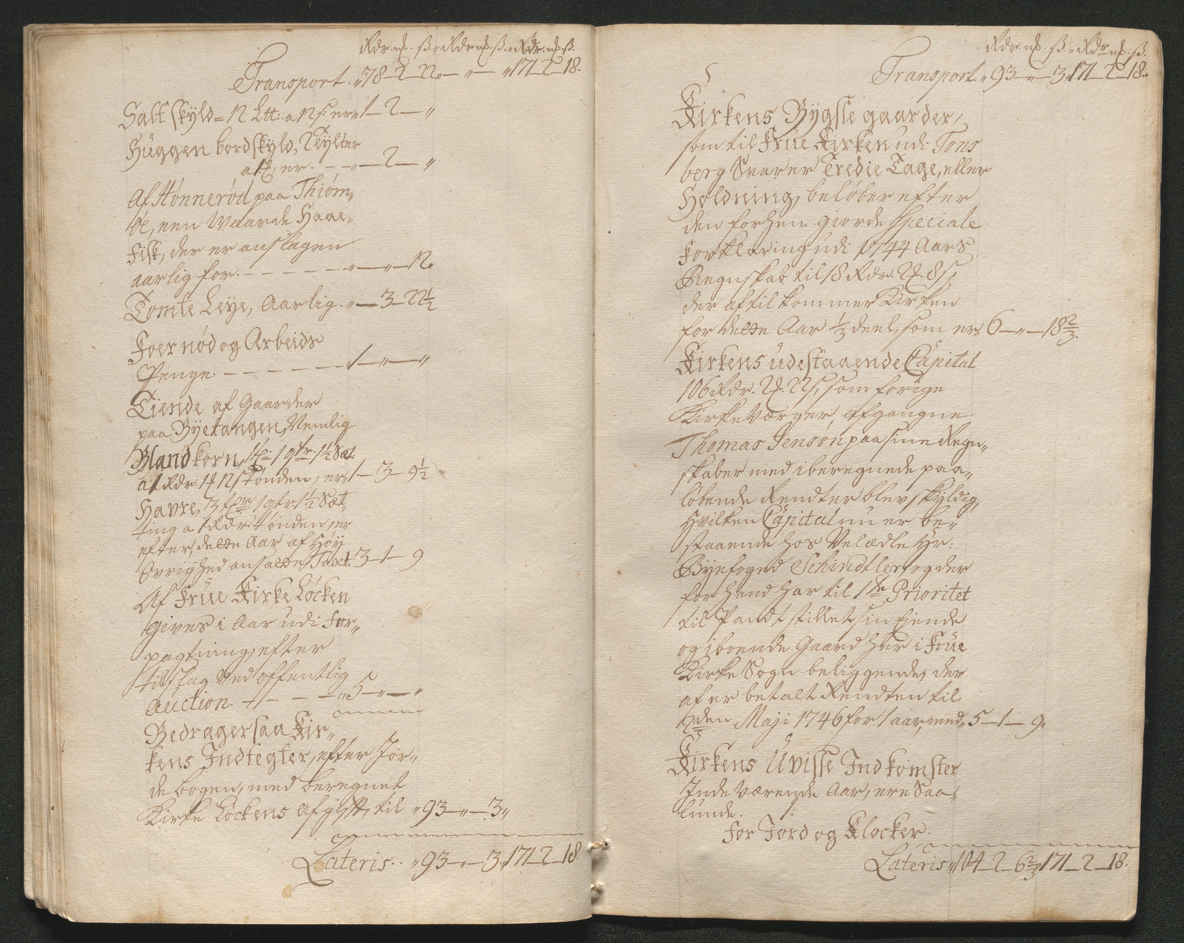 Tønsberg sokneprestkontor, AV/SAKO-A-329/R/Ra/L0003a: Kirkeregnskap. Vor Frue kirke., 1744-1747