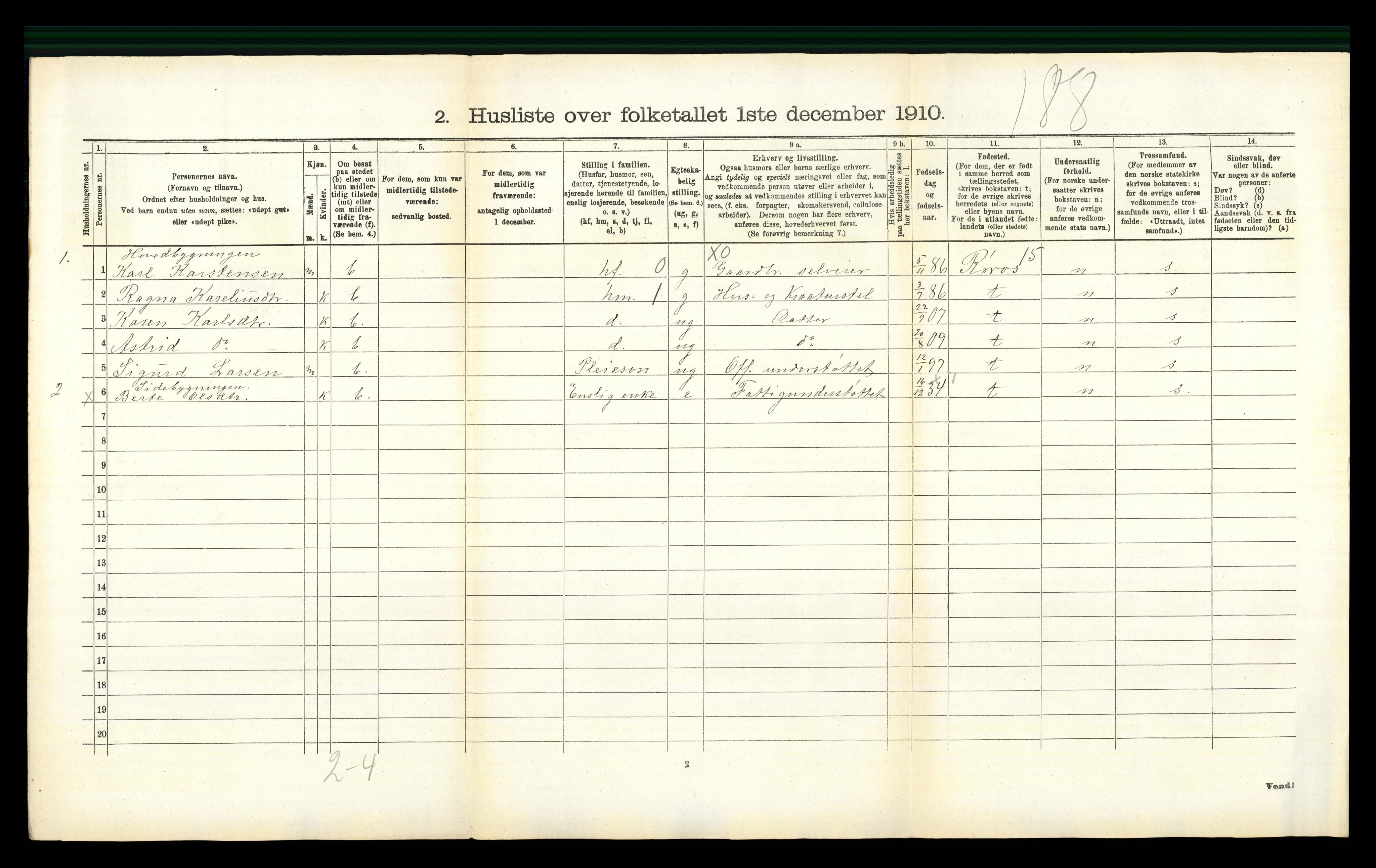 RA, 1910 census for Gjerdrum, 1910, p. 92