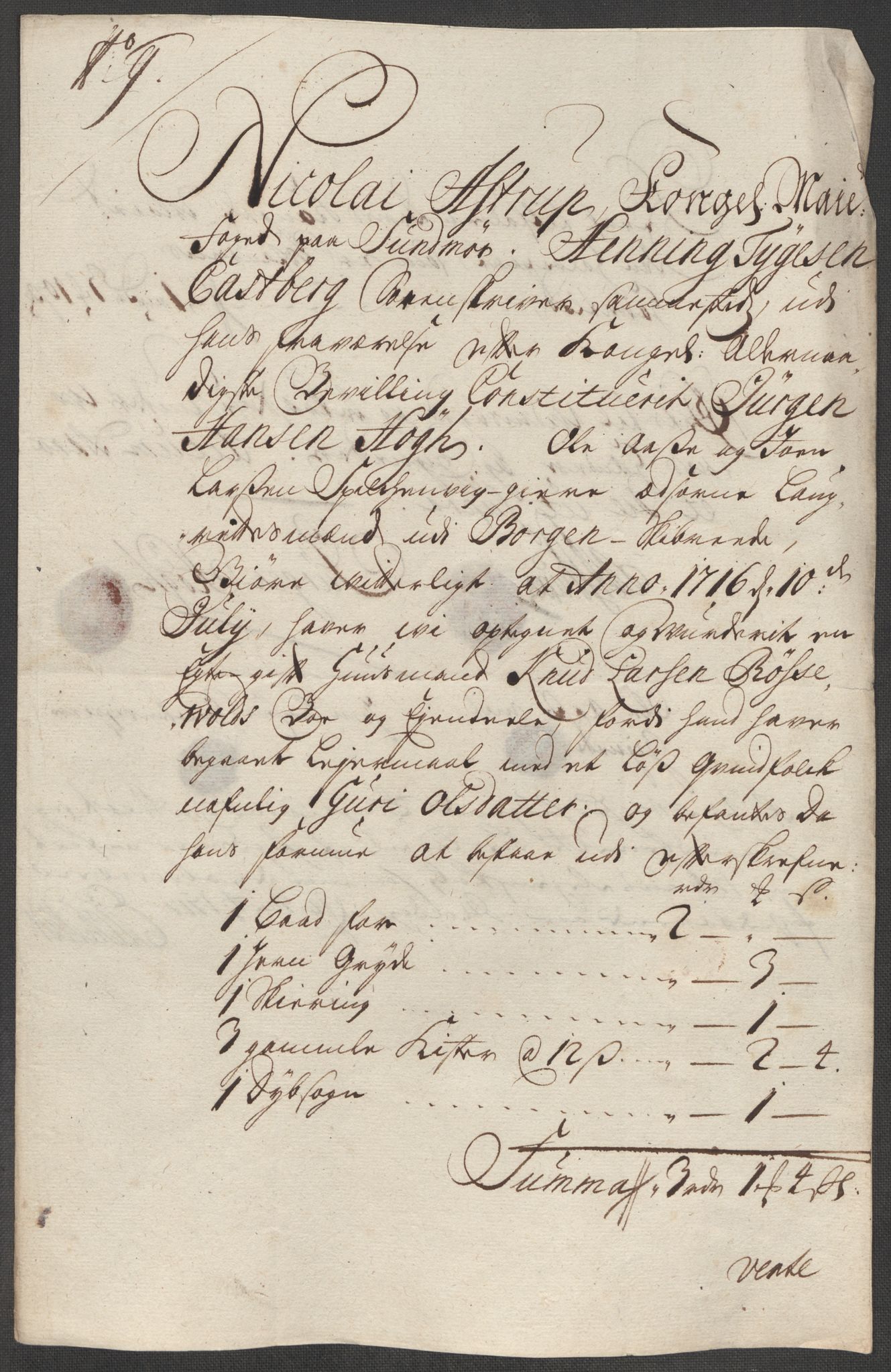 Rentekammeret inntil 1814, Reviderte regnskaper, Fogderegnskap, AV/RA-EA-4092/R54/L3568: Fogderegnskap Sunnmøre, 1716, p. 96