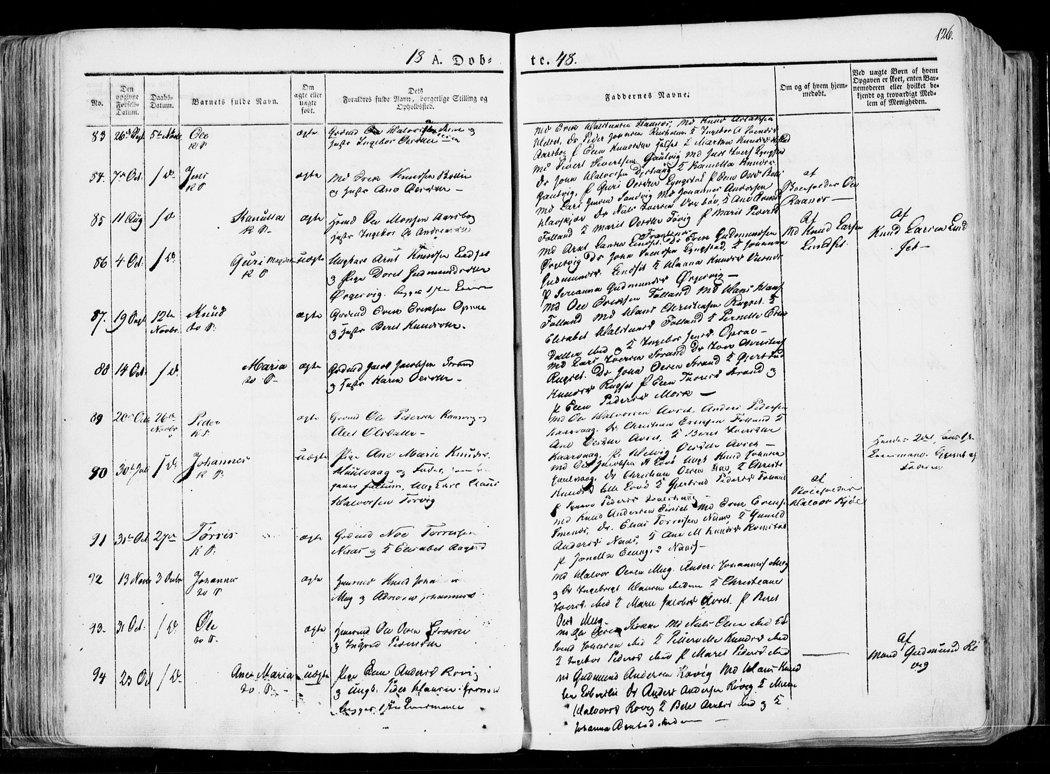 Ministerialprotokoller, klokkerbøker og fødselsregistre - Møre og Romsdal, SAT/A-1454/568/L0803: Parish register (official) no. 568A10, 1830-1853, p. 126
