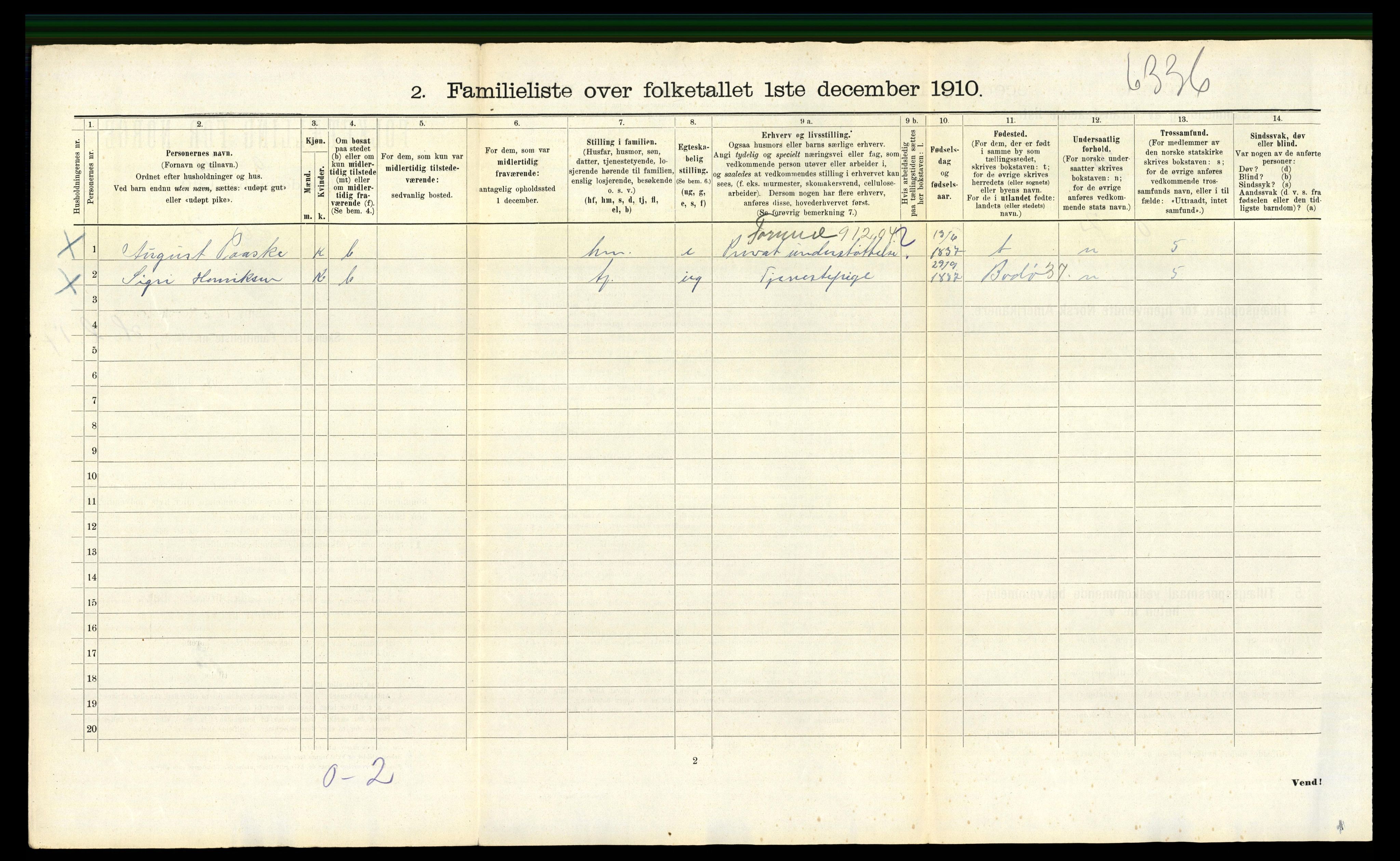 RA, 1910 census for Bergen, 1910, p. 7402