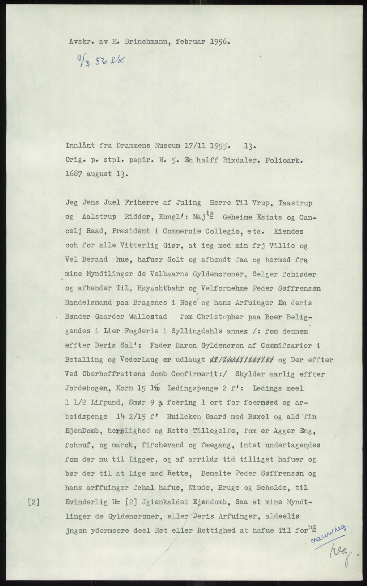 Samlinger til kildeutgivelse, Diplomavskriftsamlingen, AV/RA-EA-4053/H/Ha, p. 1660