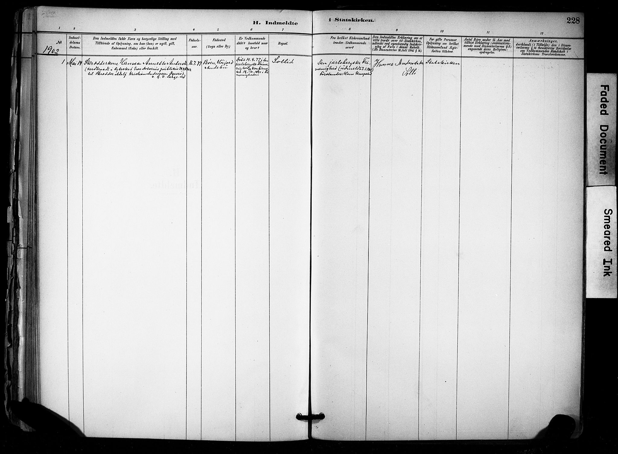 Stokke kirkebøker, AV/SAKO-A-320/F/Fb/L0001: Parish register (official) no. II 1, 1884-1910, p. 228