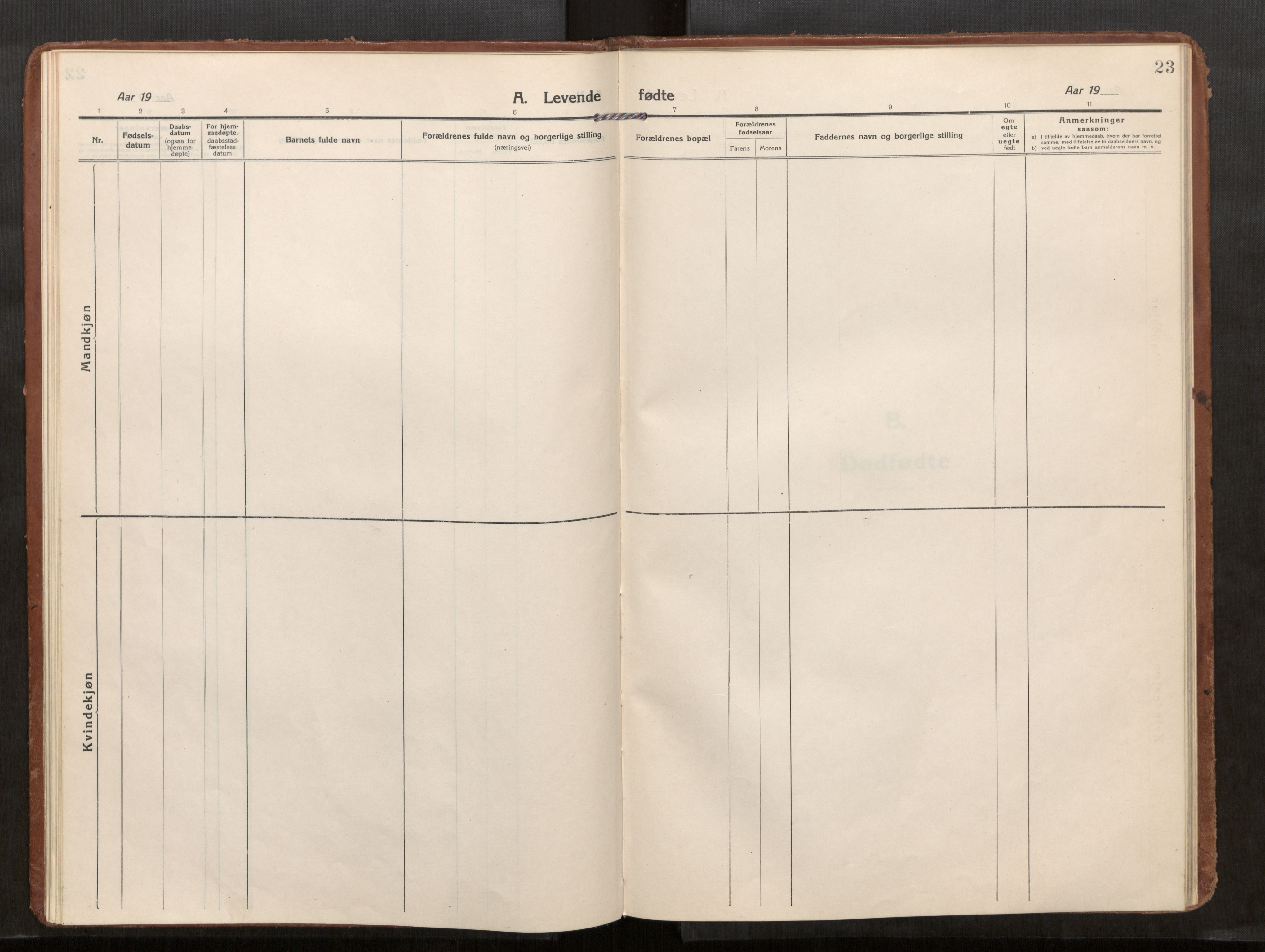 Kolvereid sokneprestkontor, SAT/A-1171/H/Ha/Haa/L0002: Parish register (official) no. 2, 1914-1926, p. 23