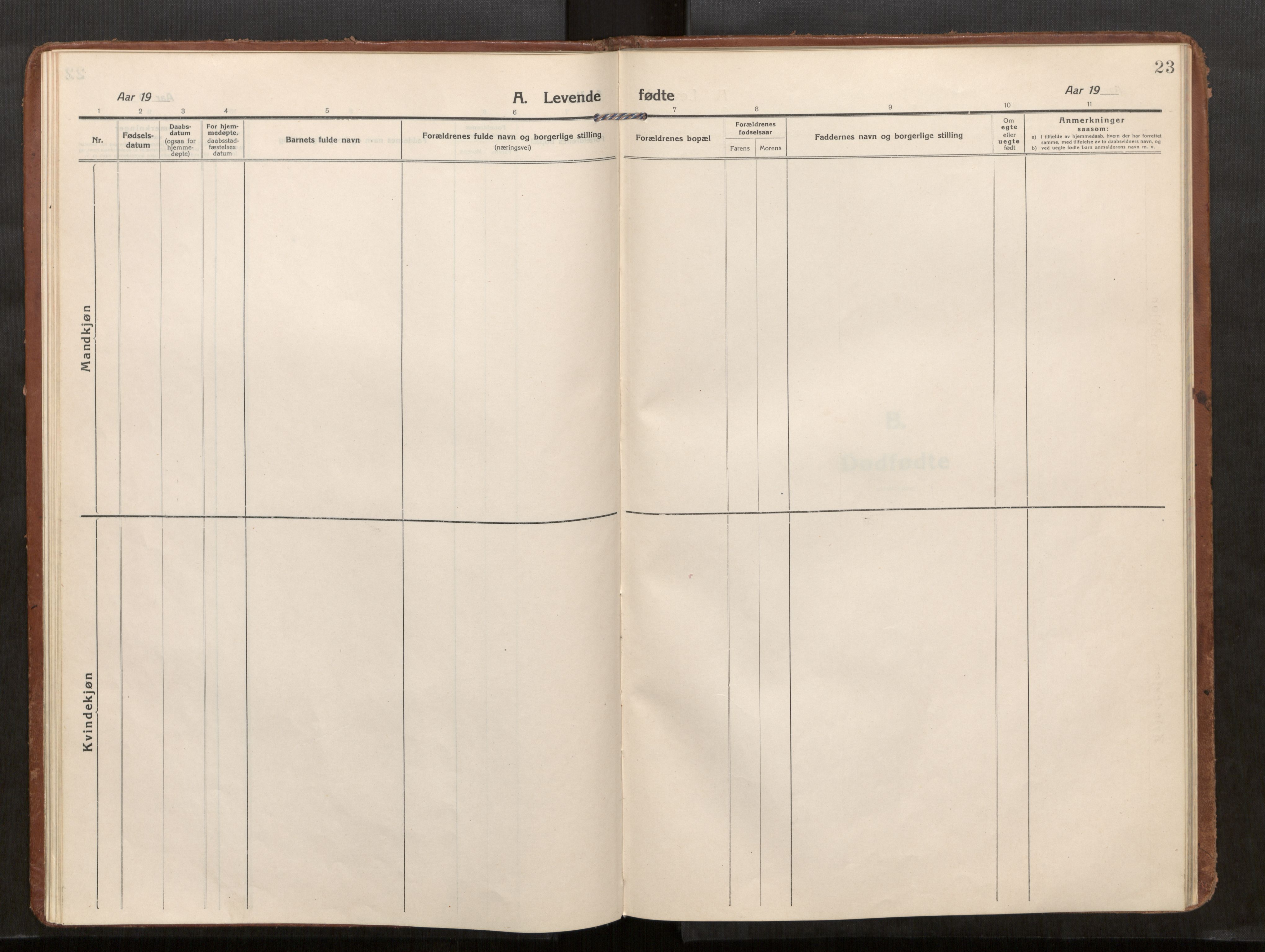 Kolvereid sokneprestkontor, AV/SAT-A-1171/H/Ha/Haa/L0002: Parish register (official) no. 2, 1914-1926, p. 23