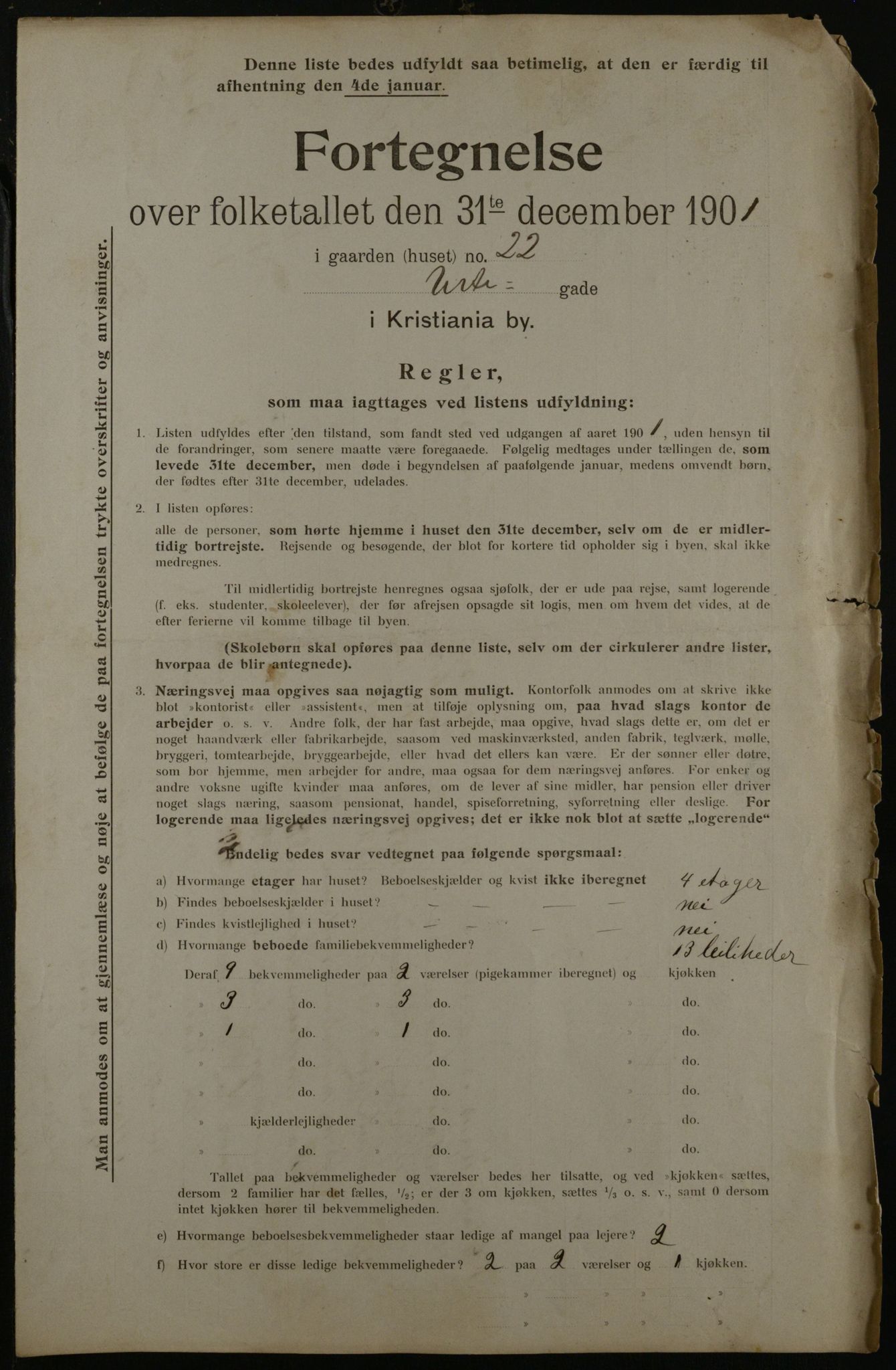 OBA, Municipal Census 1901 for Kristiania, 1901, p. 18567