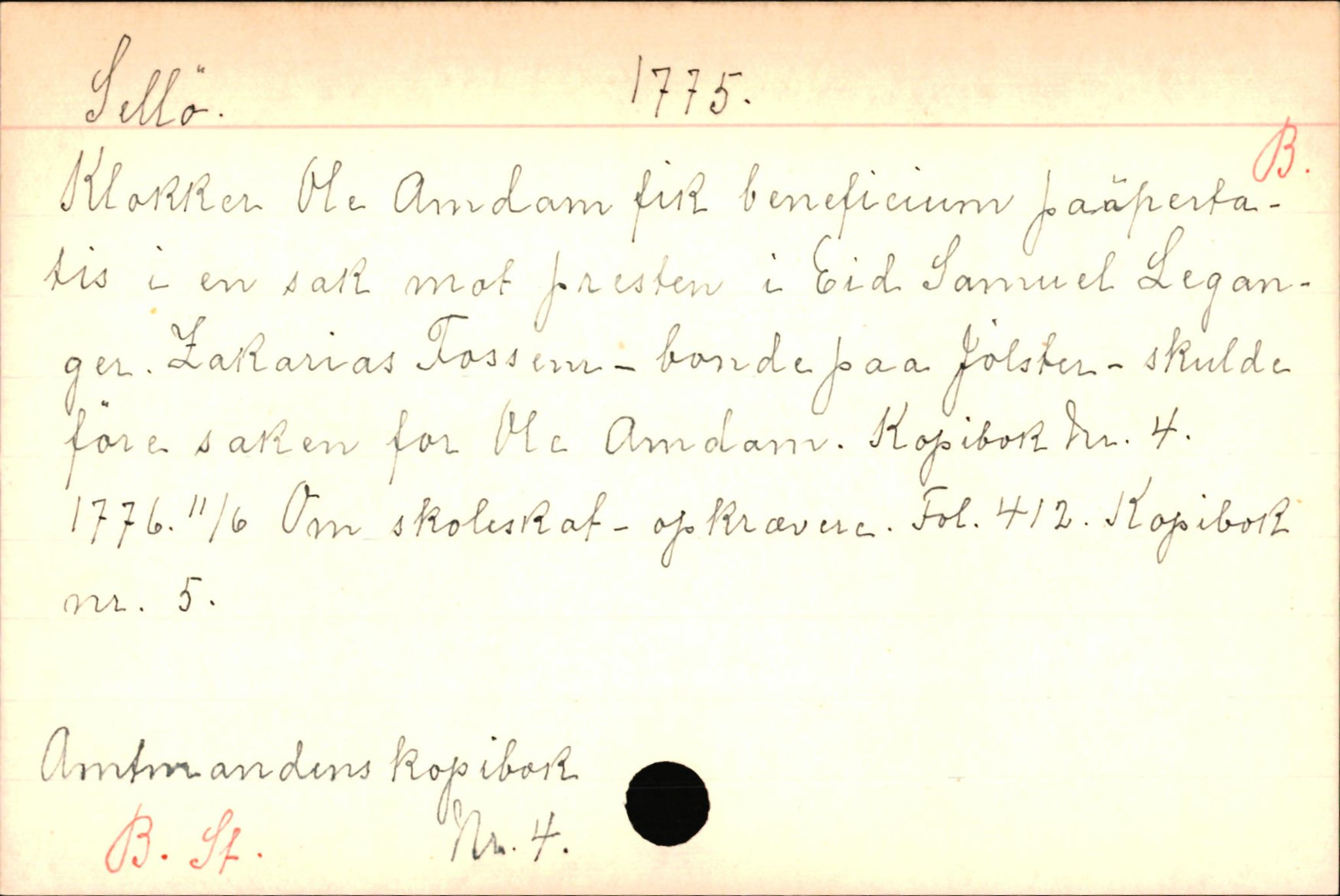 Haugen, Johannes - lærer, AV/SAB-SAB/PA-0036/01/L0001: Om klokkere og lærere, 1521-1904, p. 9526