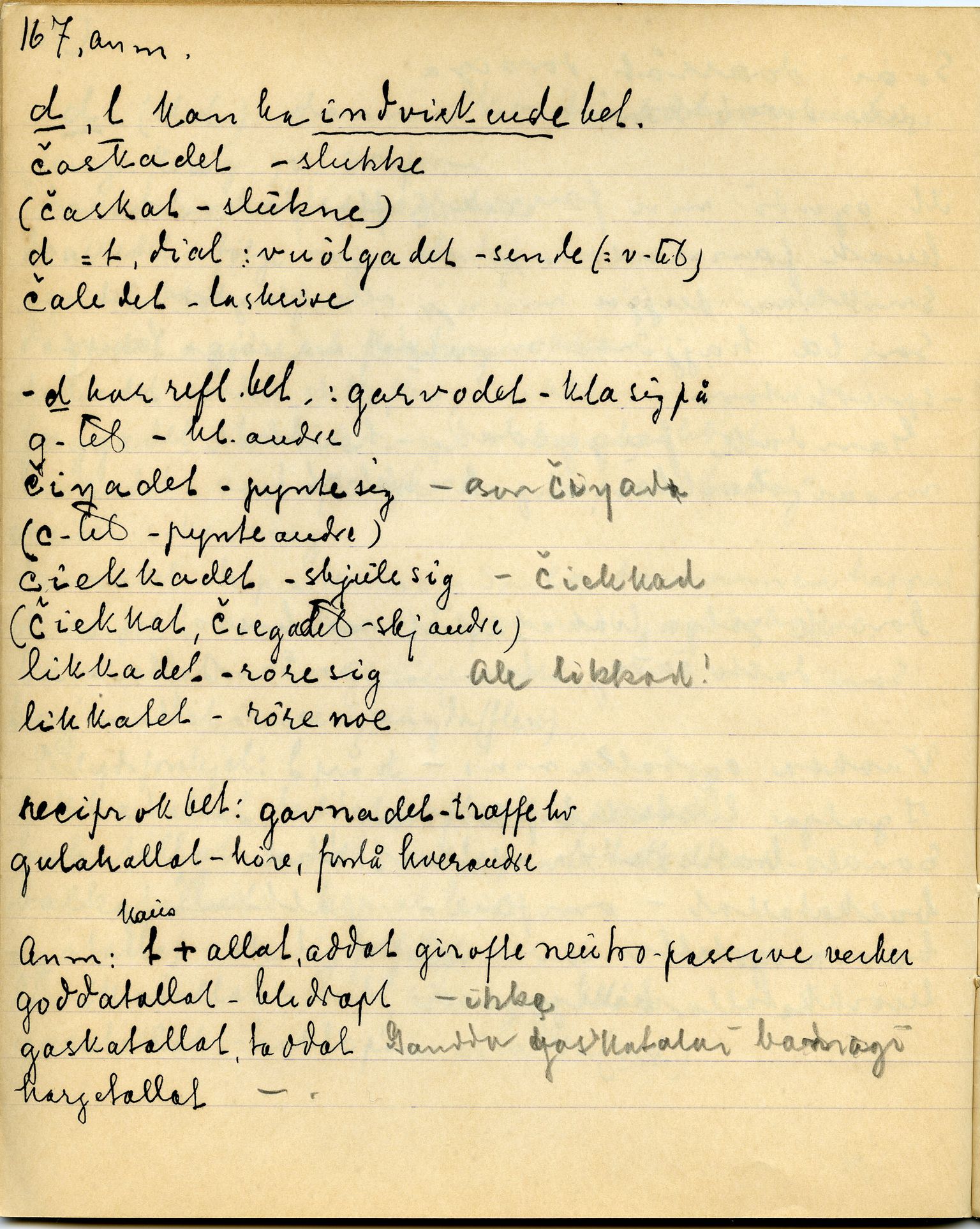 Johan Beronkas testamentariske gave, FMFB/A-1098/G/L0020: Notatbok om Nesseby–lappisk / Nesseby-dialekten (5 stykker), p. 13