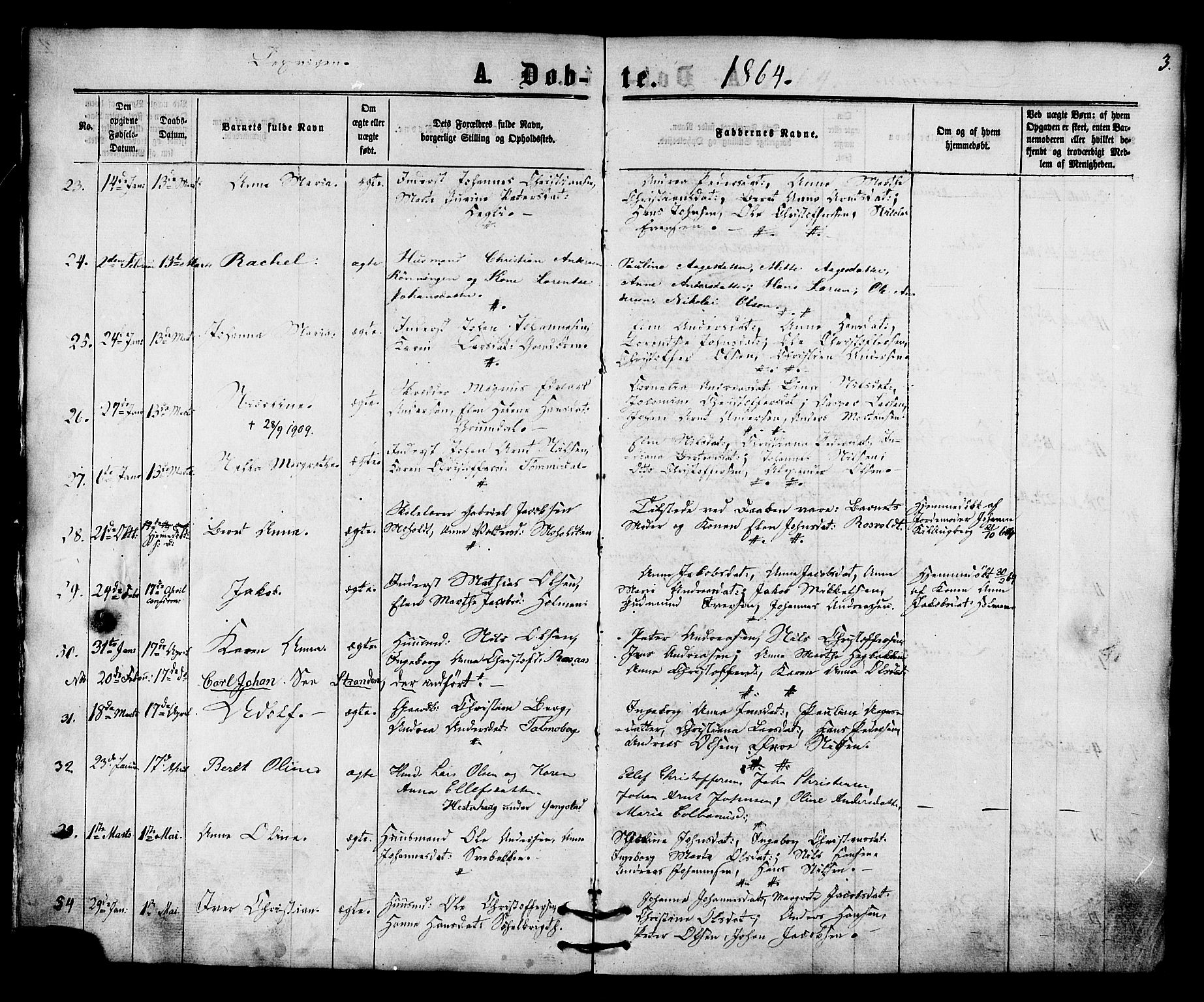 Ministerialprotokoller, klokkerbøker og fødselsregistre - Nord-Trøndelag, AV/SAT-A-1458/701/L0009: Parish register (official) no. 701A09 /1, 1864-1882, p. 3