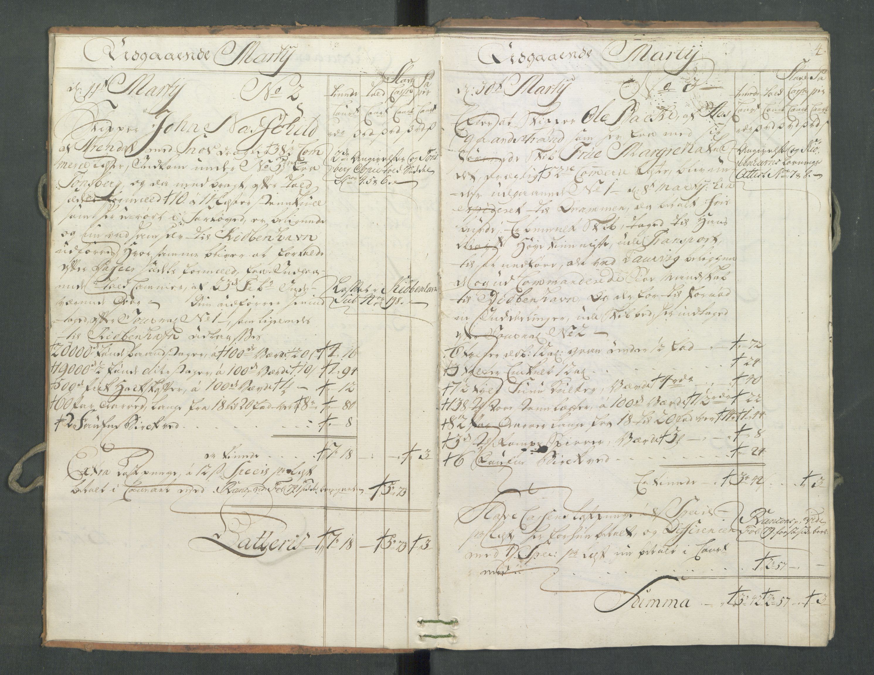Generaltollkammeret, tollregnskaper, AV/RA-EA-5490/R09/L0034/0001: Tollregnskaper Holmestrand / Utgående hovedtollbok, 1762, p. 3b-4a