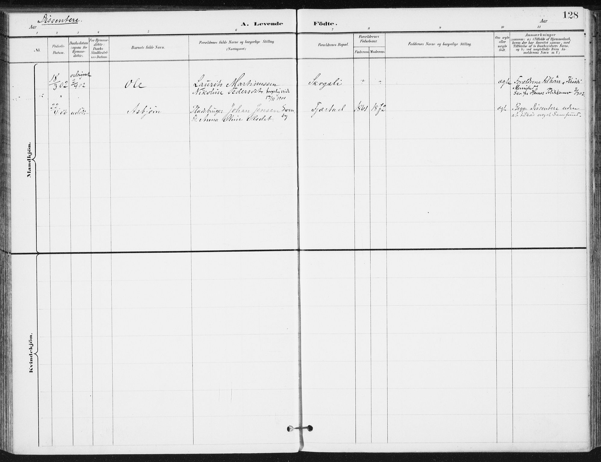 Romedal prestekontor, SAH/PREST-004/K/L0011: Parish register (official) no. 11, 1896-1912, p. 128