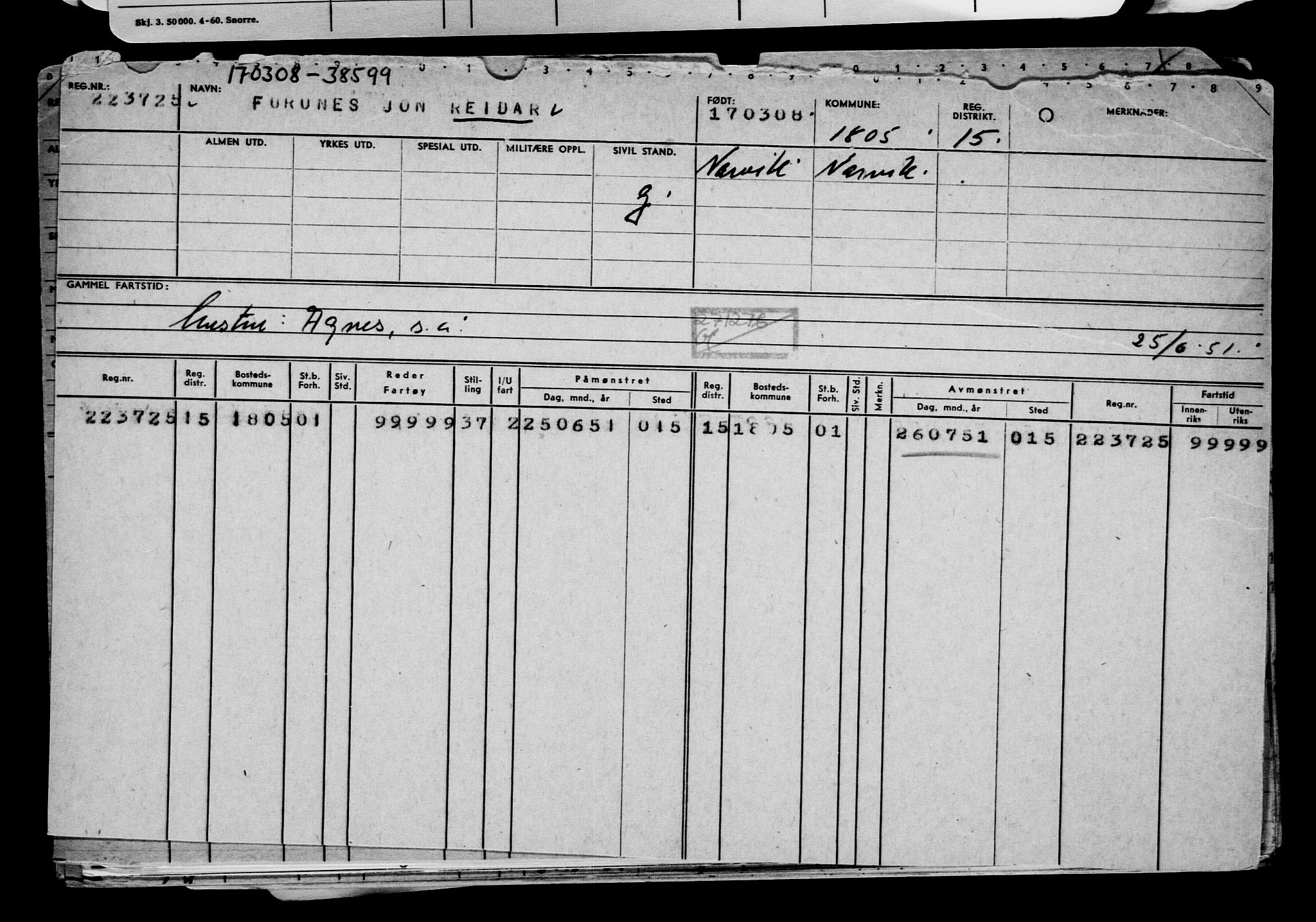 Direktoratet for sjømenn, AV/RA-S-3545/G/Gb/L0076: Hovedkort, 1908, p. 200