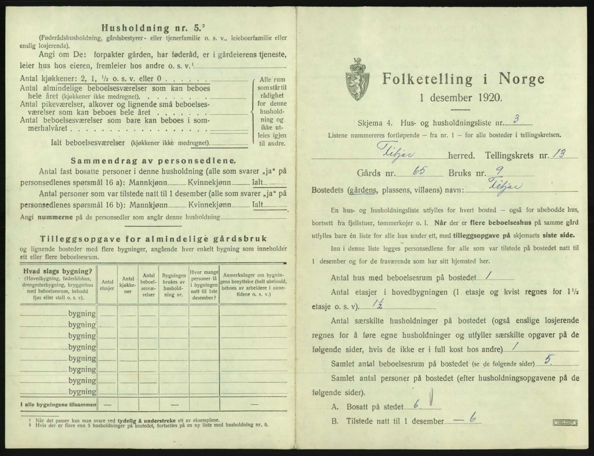 SAB, 1920 census for Fitjar, 1920, p. 730