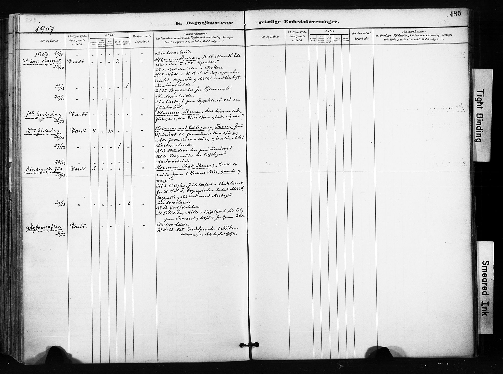 Vardø sokneprestkontor, AV/SATØ-S-1332/H/Ha/L0010kirke: Parish register (official) no. 10, 1895-1907, p. 485