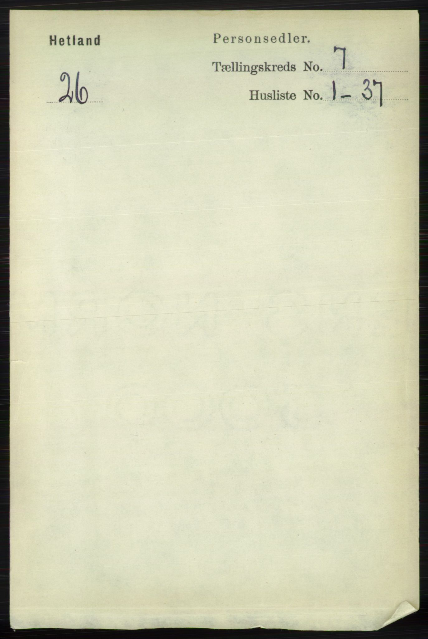 RA, 1891 census for 1126 Hetland, 1891, p. 3775