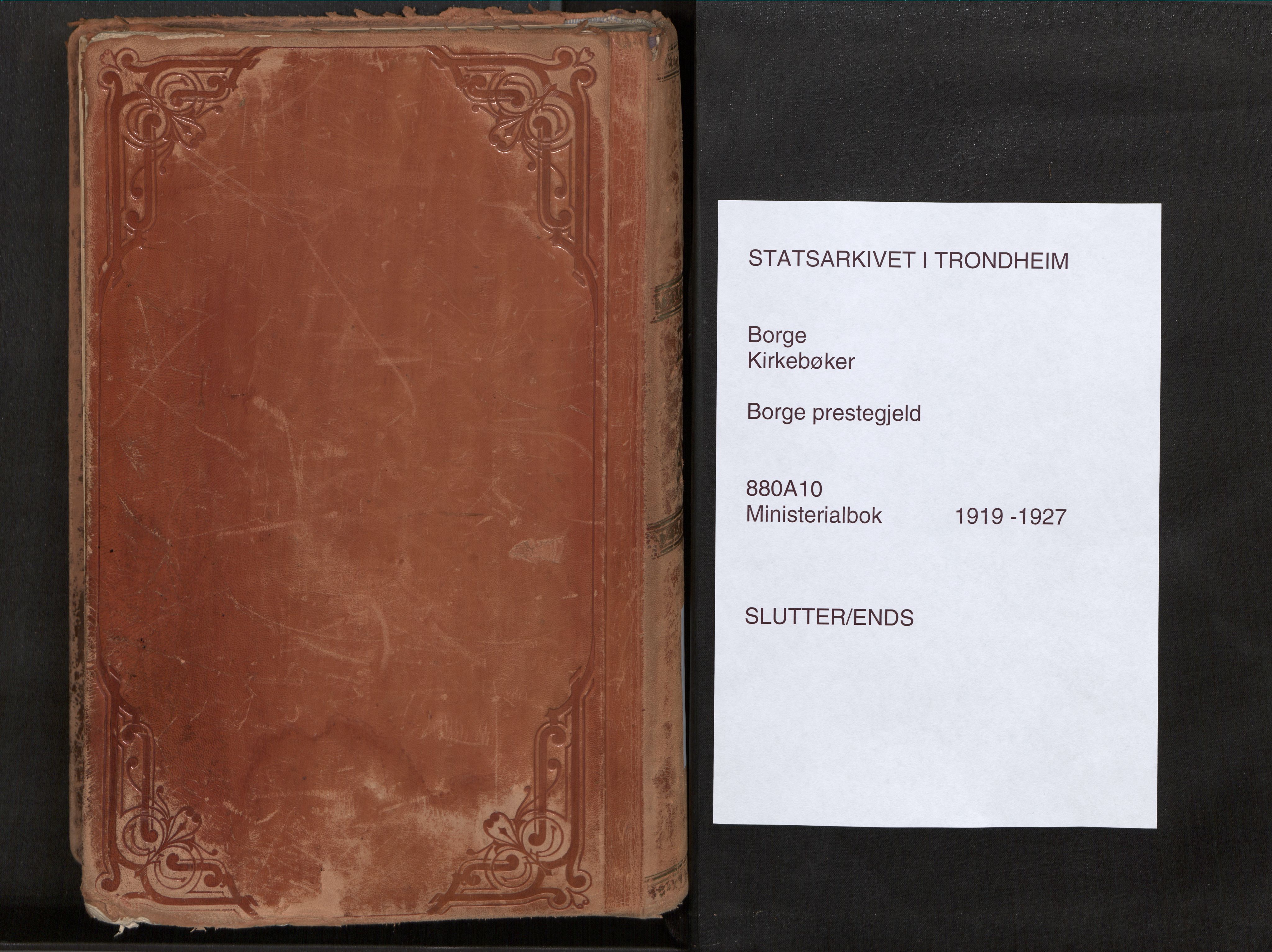 Ministerialprotokoller, klokkerbøker og fødselsregistre - Nordland, SAT/A-1459/880/L1136: Parish register (official) no. 880A10, 1919-1927