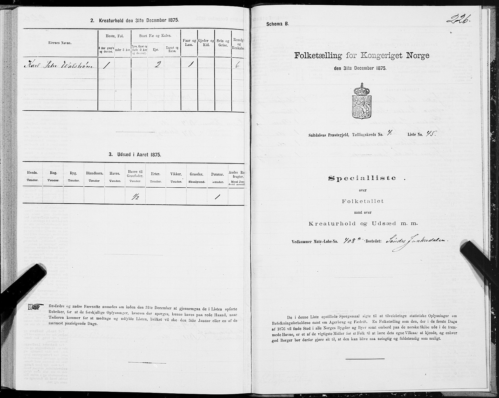 SAT, 1875 census for 1840P Saltdal, 1875, p. 2226