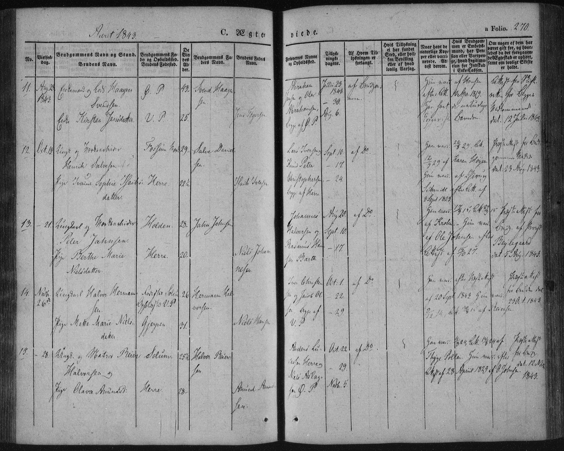 Porsgrunn kirkebøker , AV/SAKO-A-104/F/Fa/L0006: Parish register (official) no. 6, 1841-1857, p. 270