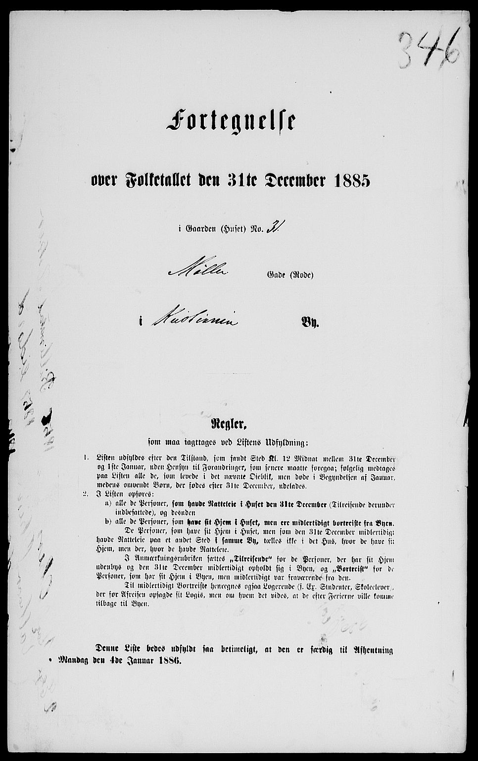 RA, 1885 census for 0301 Kristiania, 1885, p. 2501