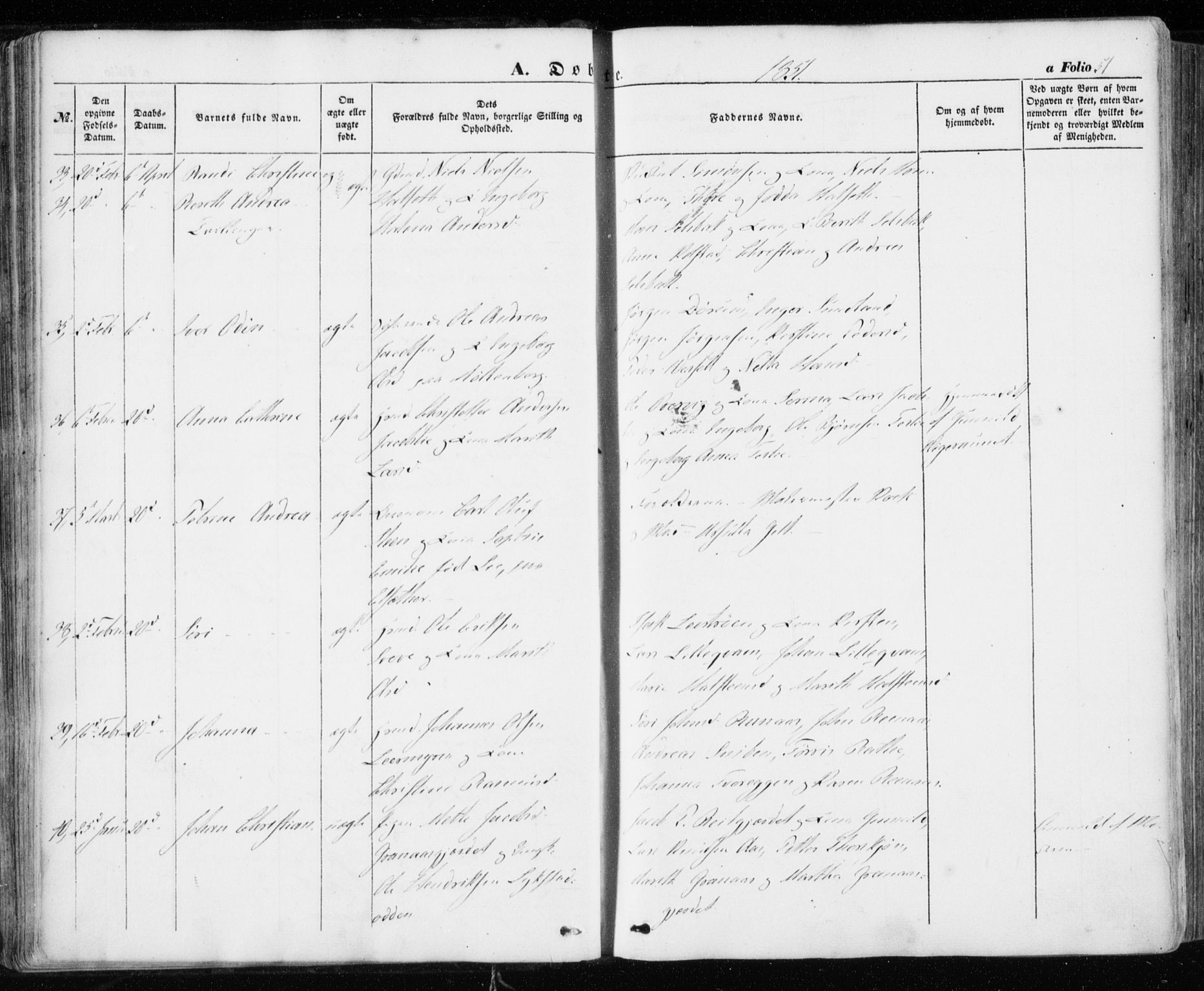 Ministerialprotokoller, klokkerbøker og fødselsregistre - Sør-Trøndelag, AV/SAT-A-1456/606/L0291: Parish register (official) no. 606A06, 1848-1856, p. 51