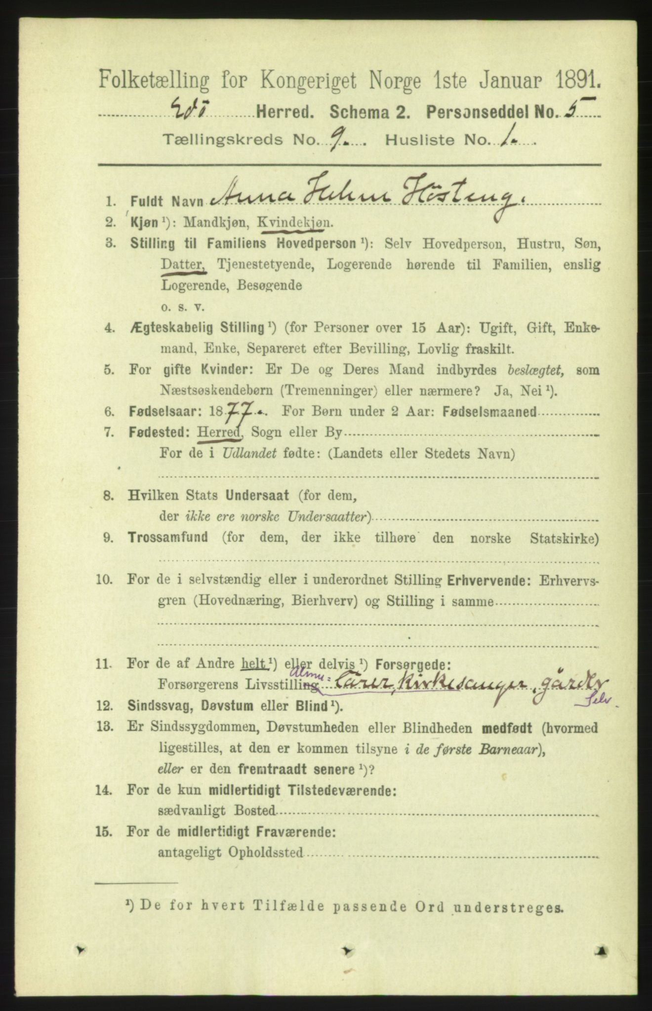 RA, 1891 census for 1573 Edøy, 1891, p. 2318