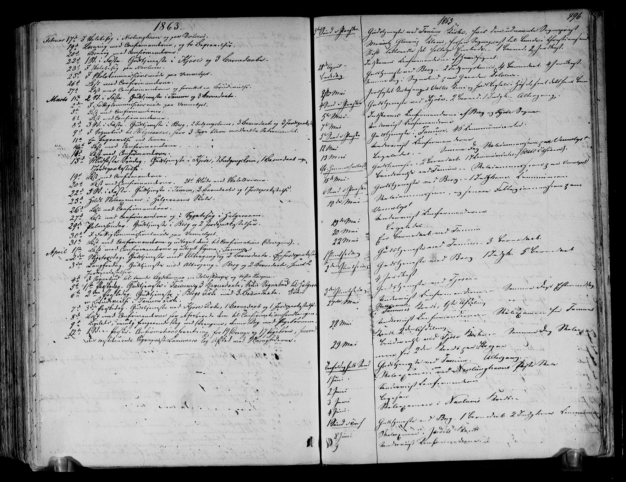 Brunlanes kirkebøker, SAKO/A-342/F/Fa/L0005: Parish register (official) no. I 5, 1862-1877, p. 496