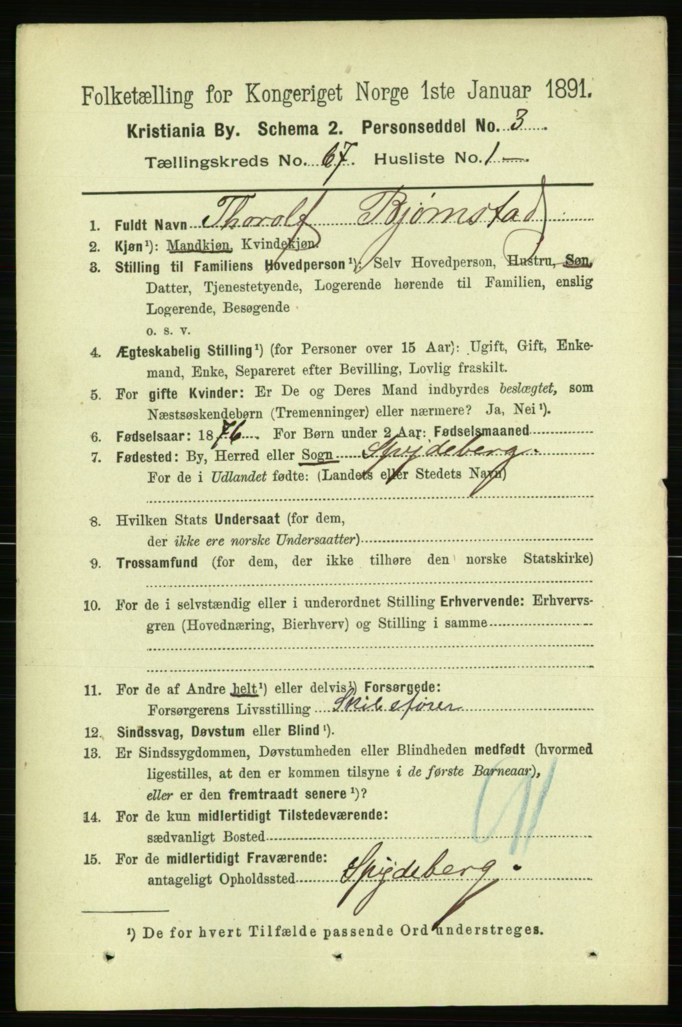 RA, 1891 census for 0301 Kristiania, 1891, p. 36433