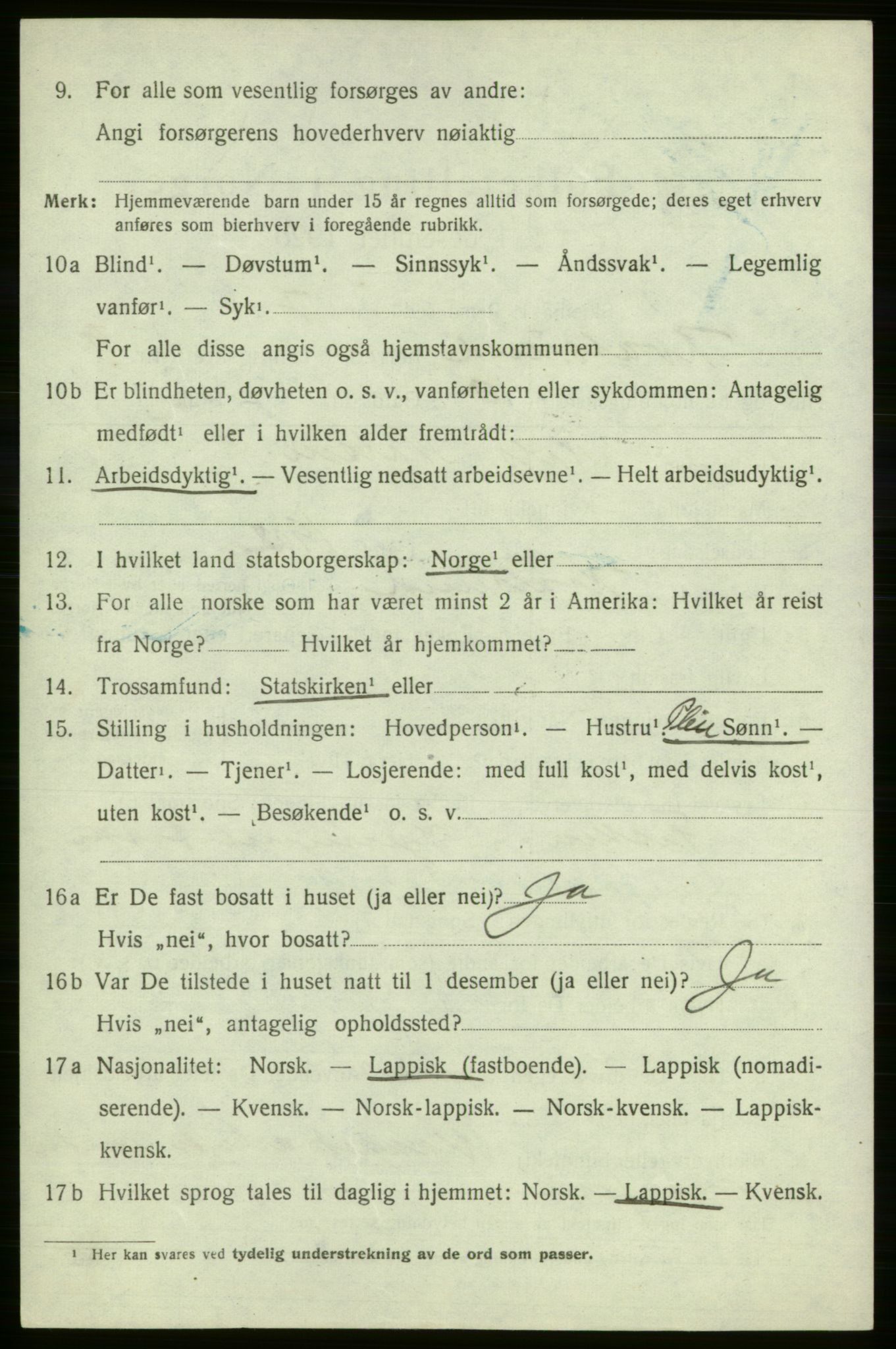 SATØ, 1920 census for , 1920, p. 2883