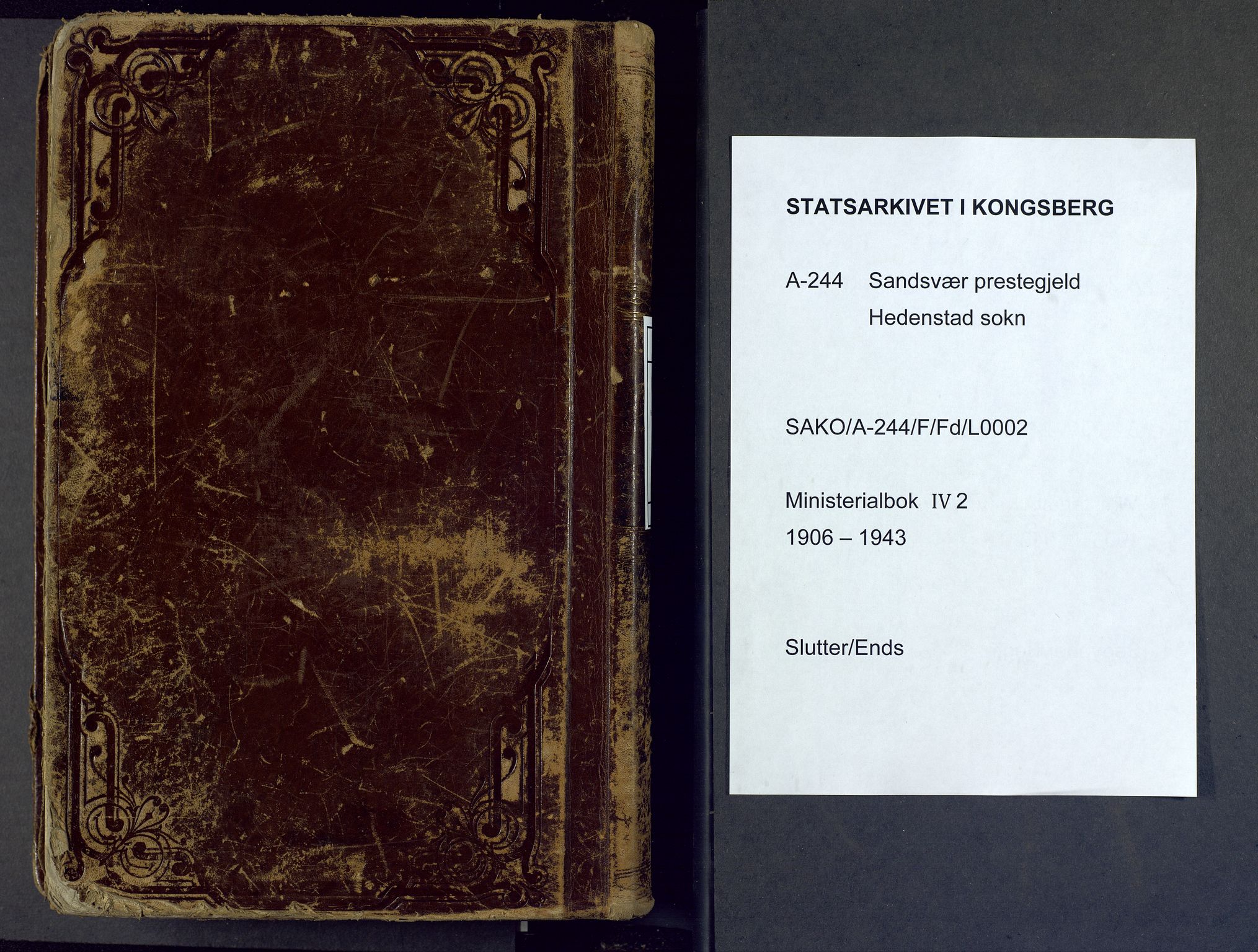 Sandsvær kirkebøker, AV/SAKO-A-244/F/Fd/L0002: Parish register (official) no. IV 2, 1906-1943