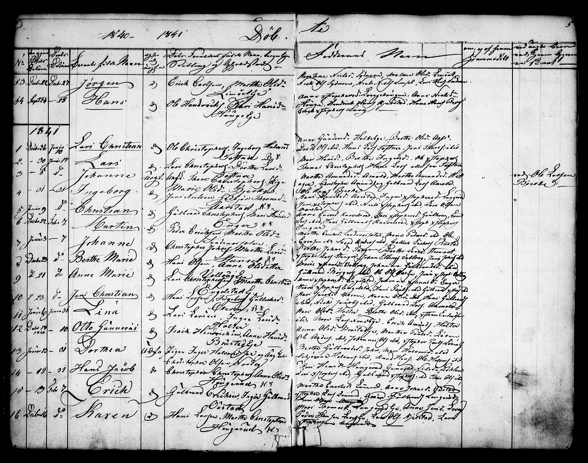 Nannestad prestekontor Kirkebøker, SAO/A-10414a/F/Fa/L0010: Parish register (official) no. I 10, 1840-1850, p. 5