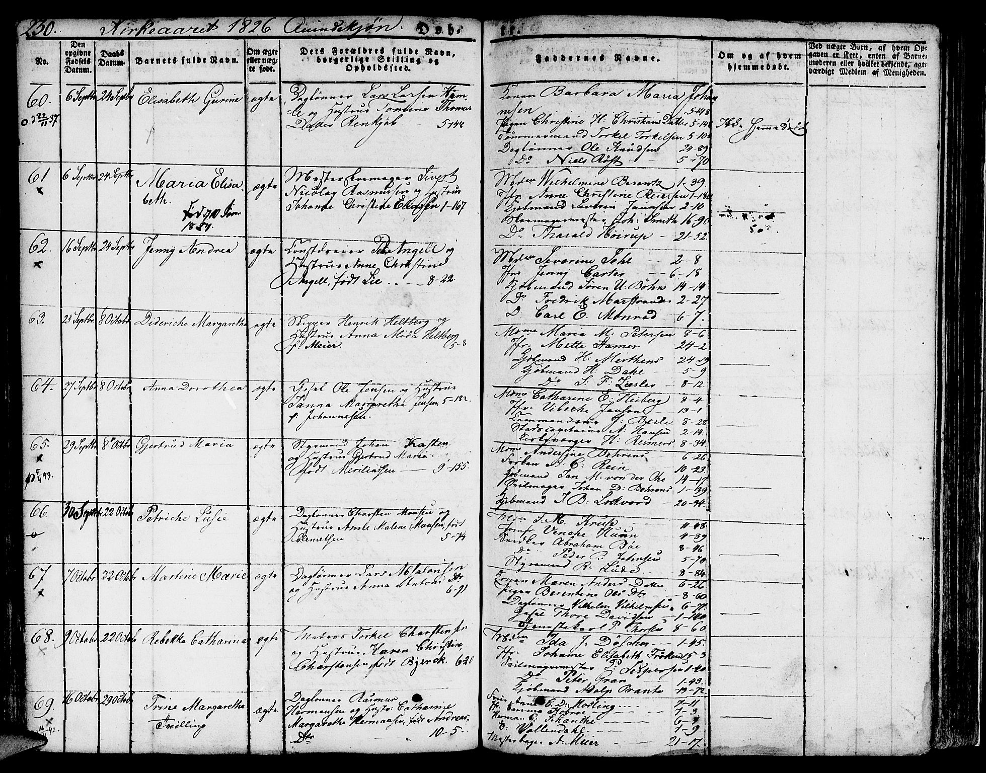 Nykirken Sokneprestembete, SAB/A-77101/H/Hab: Parish register (copy) no. A 5I, 1821-1841, p. 230