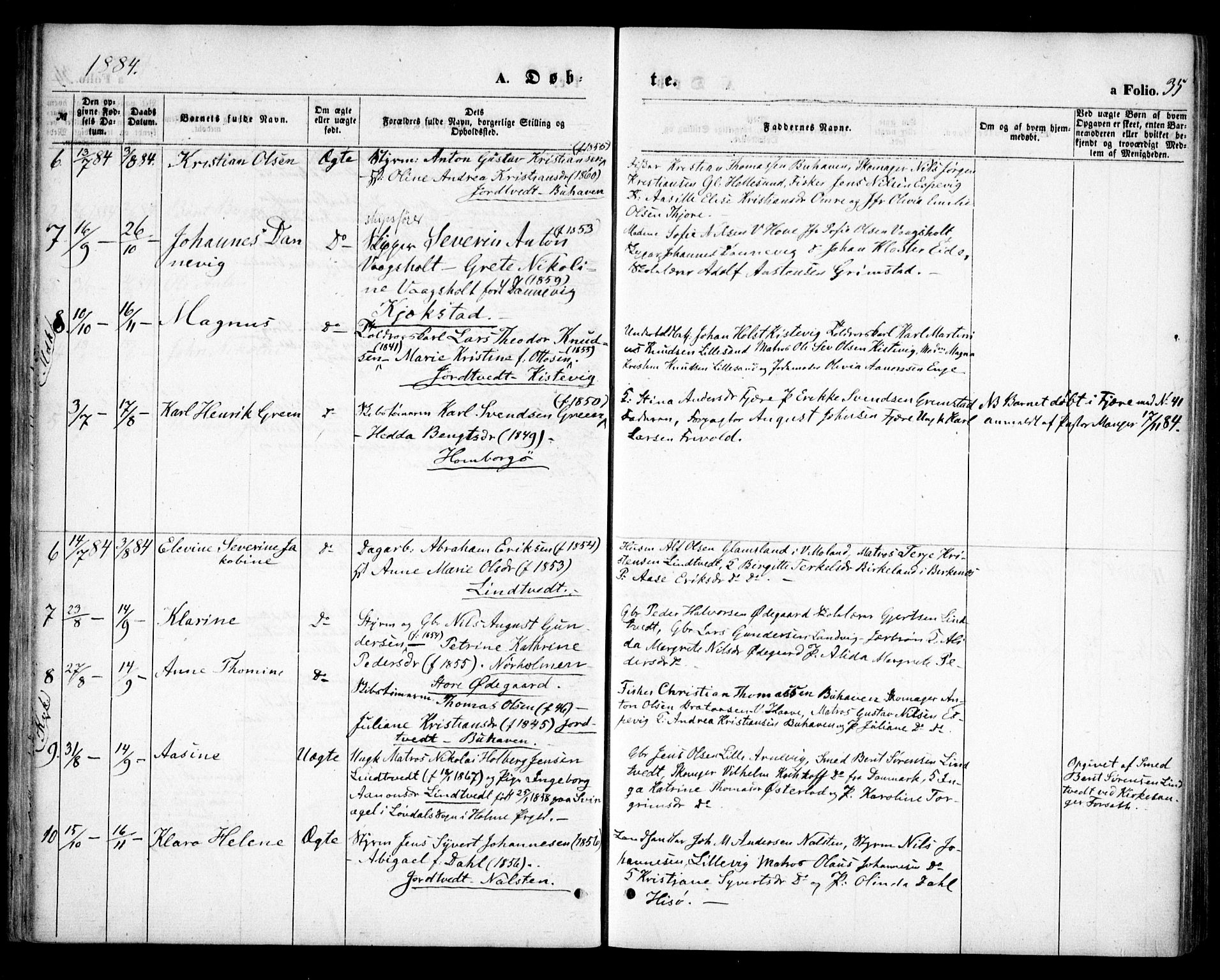 Hommedal sokneprestkontor, AV/SAK-1111-0023/F/Fa/Faa/L0002: Parish register (official) no. A 2, 1861-1884, p. 35
