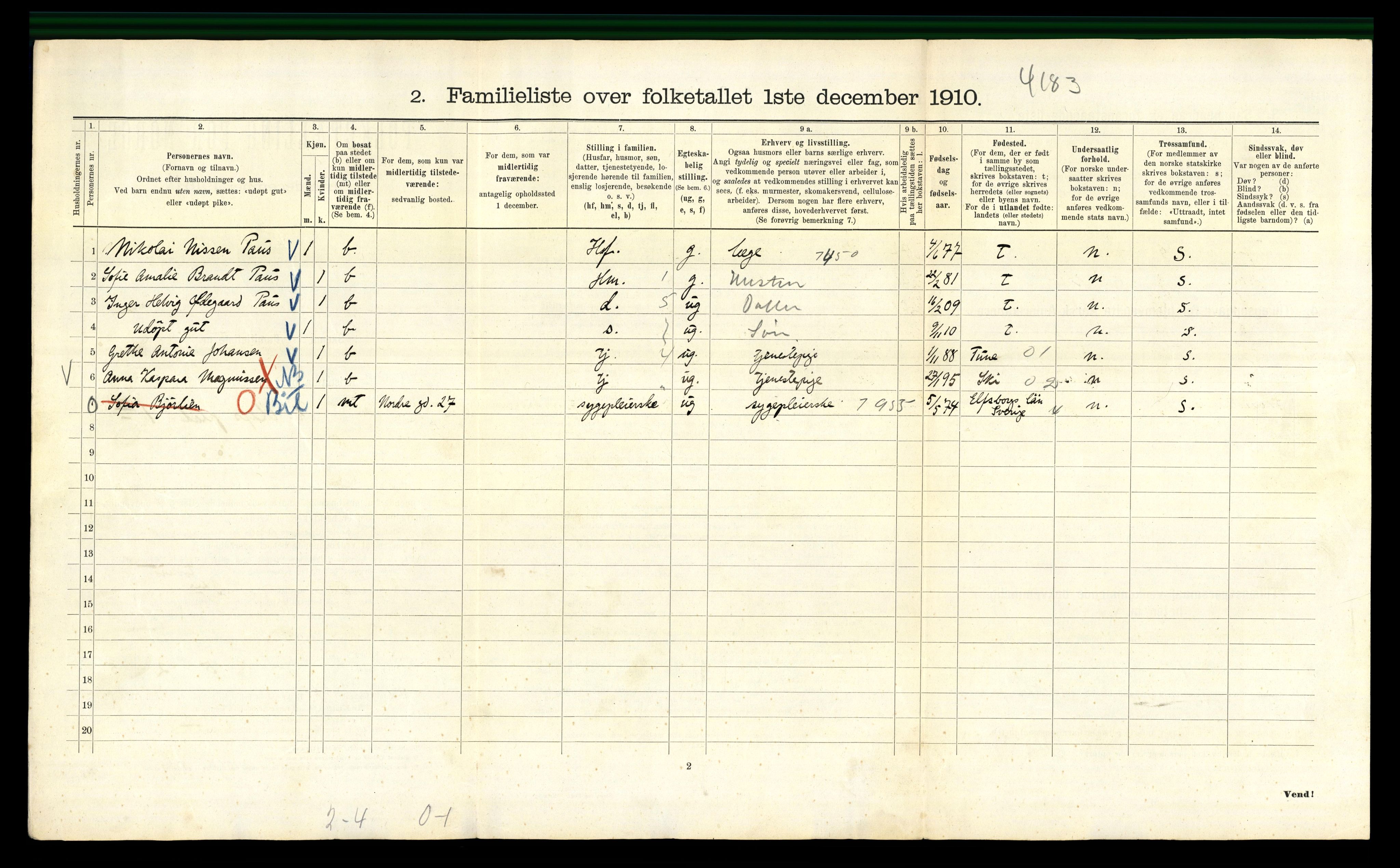 RA, 1910 census for Kristiania, 1910, p. 96846