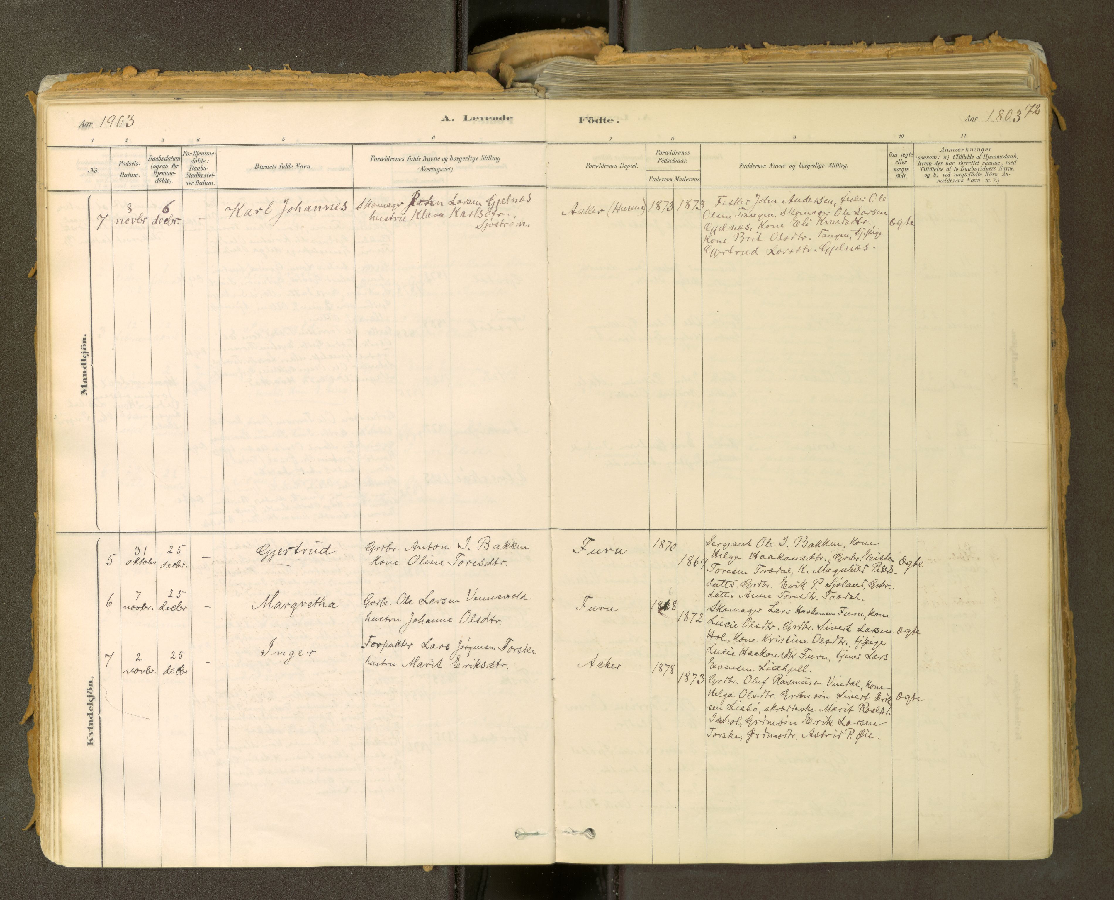 Sunndal sokneprestkontor, SAT/A-1085/1/I/I1/I1a: Parish register (official) no. 2, 1877-1914, p. 72
