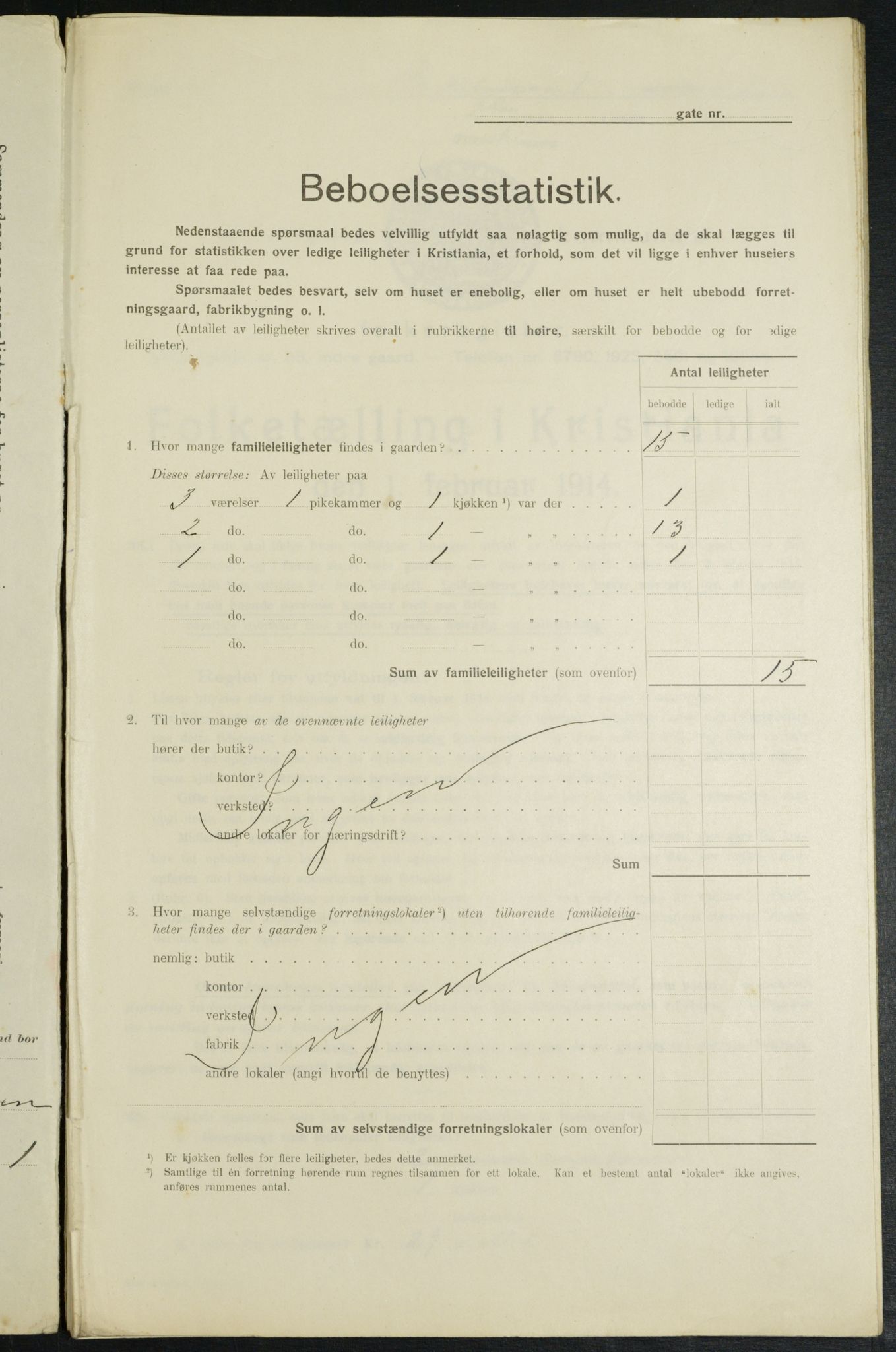 OBA, Municipal Census 1914 for Kristiania, 1914, p. 5016