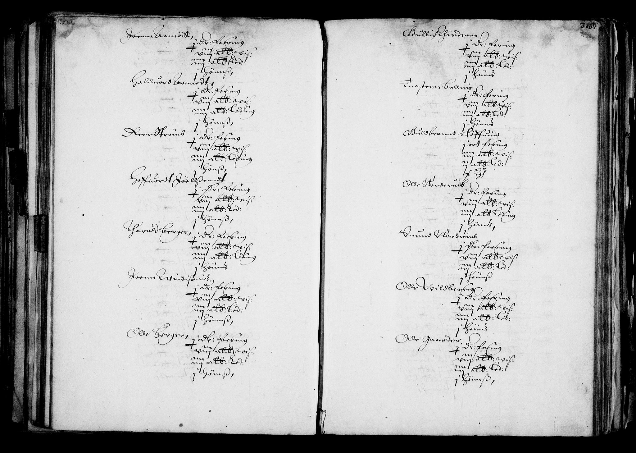 Rentekammeret inntil 1814, Realistisk ordnet avdeling, AV/RA-EA-4070/N/Na/L0001: [XI f]: Akershus stifts jordebok, 1652, p. 385b-386a