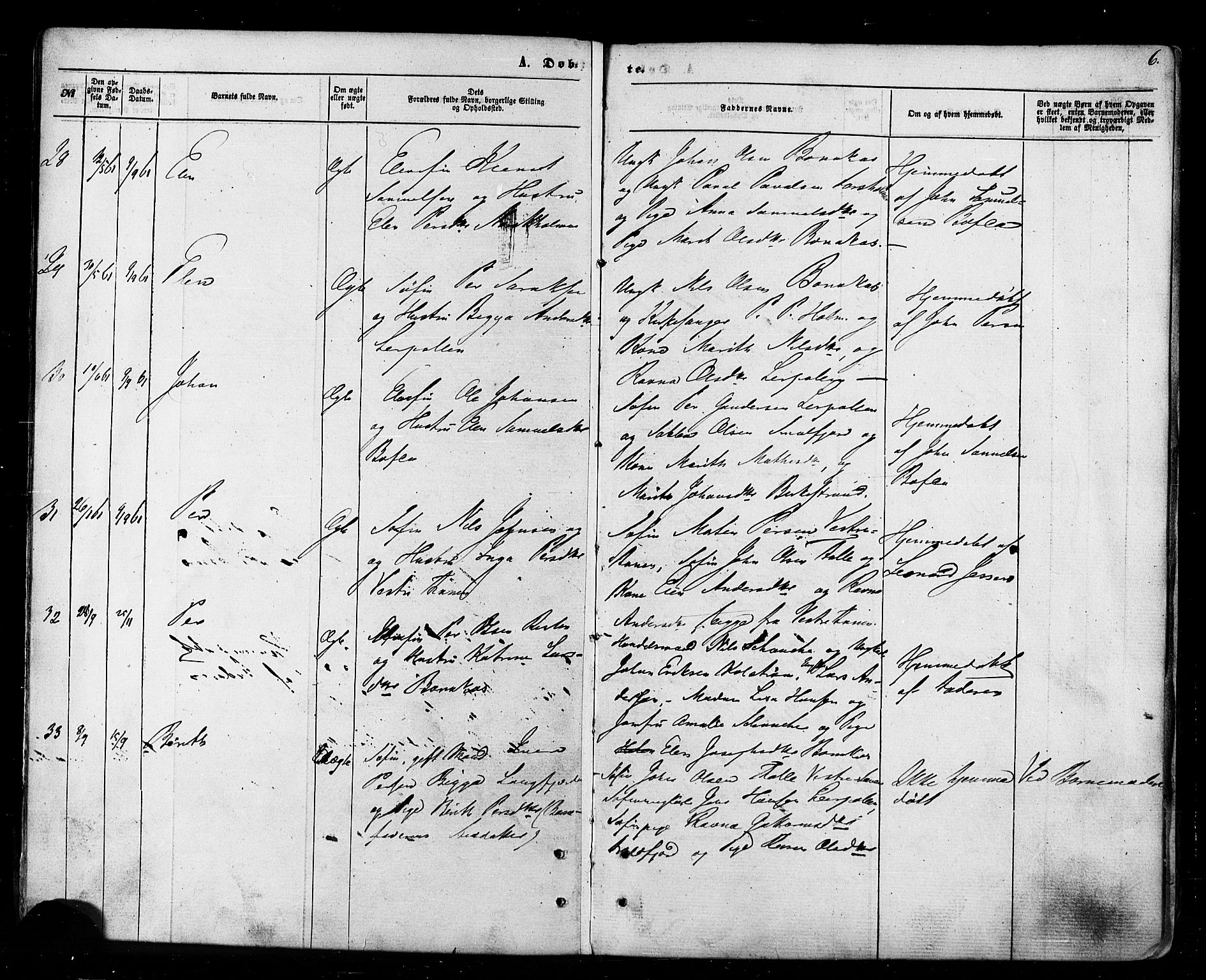 Tana sokneprestkontor, AV/SATØ-S-1334/H/Ha/L0002kirke: Parish register (official) no. 2 /1, 1861-1877, p. 6